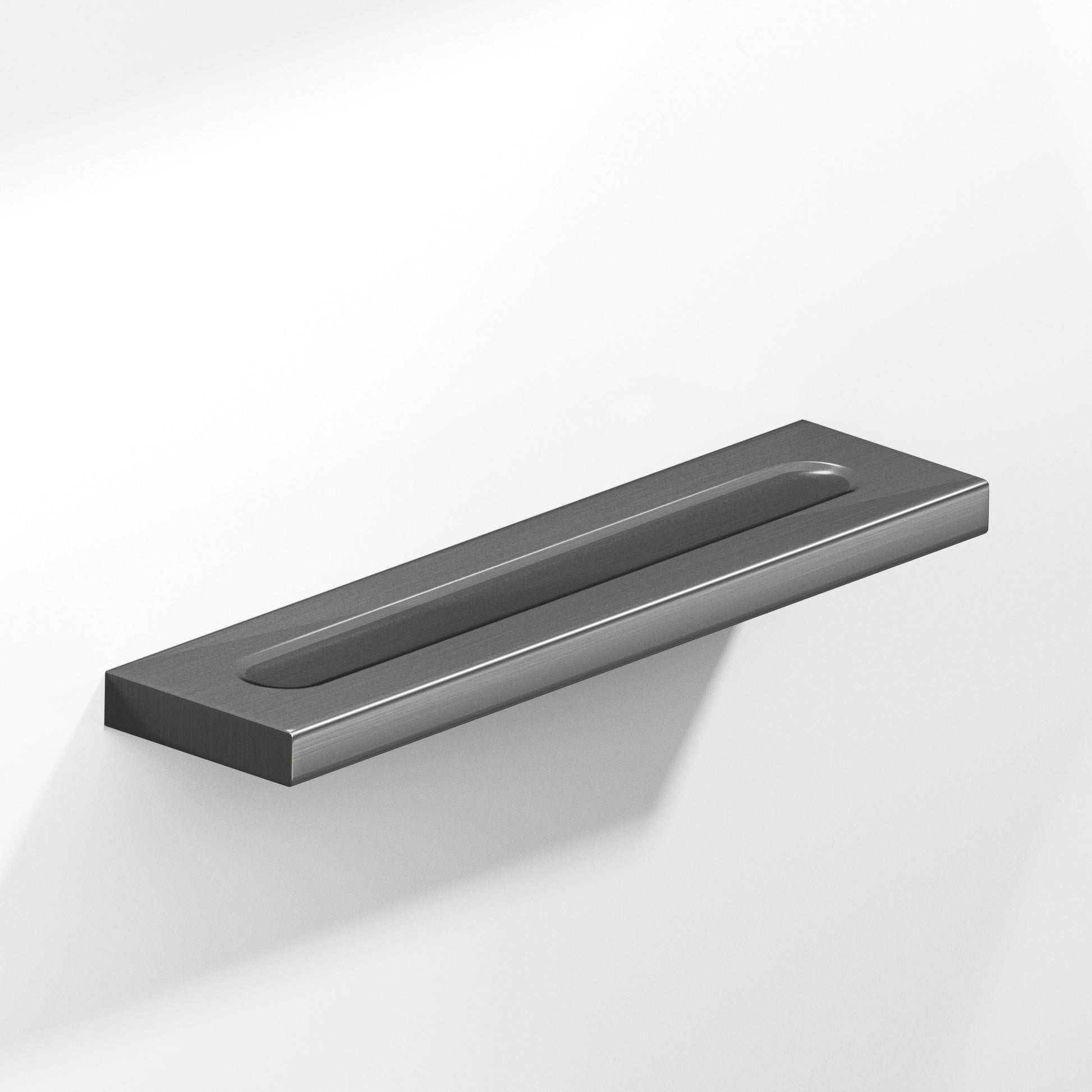 Colonial Bronze Series 717 9" Rectangular Flat Cabinet Pull With Finger Indents Graphite / 9"