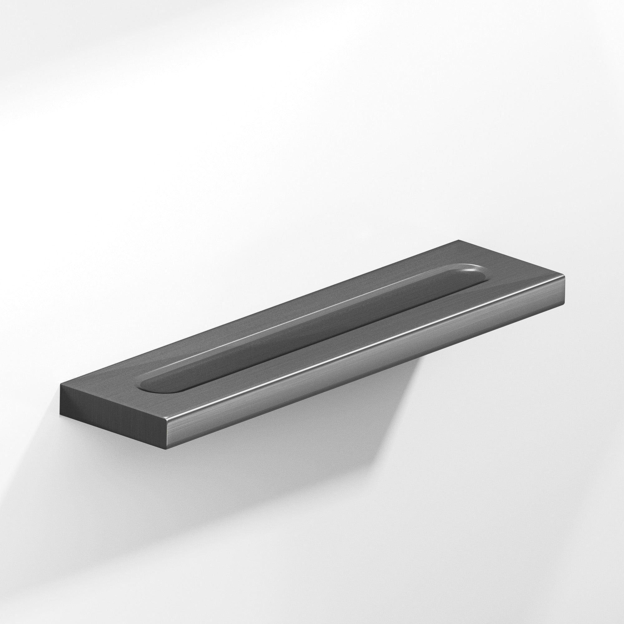 Colonial Bronze Series 717 7" Rectangular Flat Cabinet Pull With Finger Indents Graphite / 7"