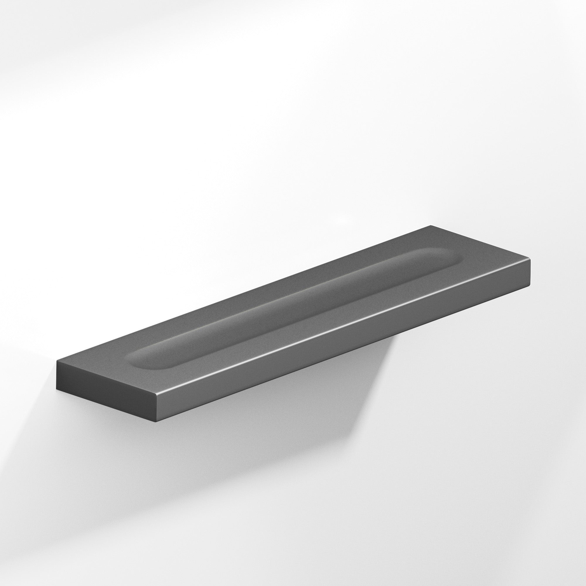Colonial Bronze Series 717 5" Rectangular Flat Cabinet Pull With Finger Indents Matte Graphite / 5"