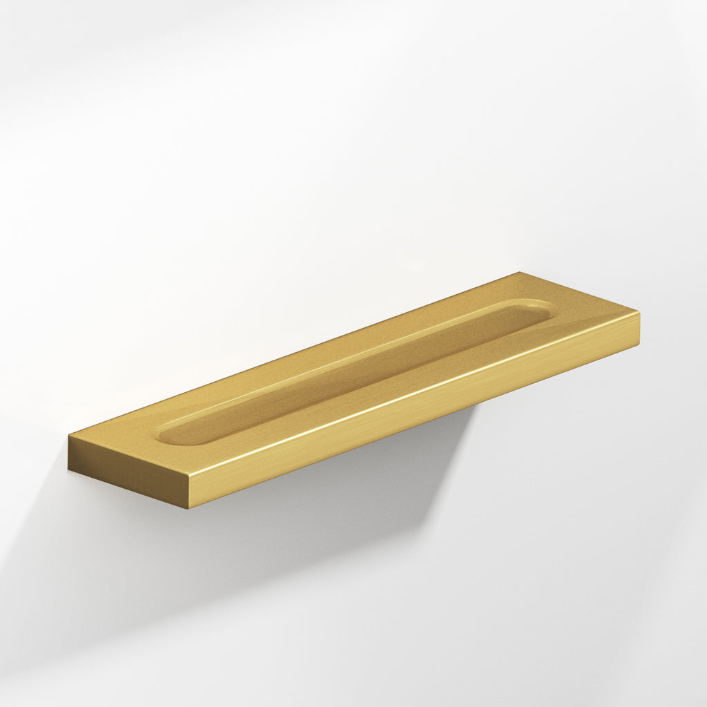 Colonial Bronze Series 717 9" Rectangular Flat Cabinet Pull With Finger Indents Unlacquered Satin Brass / 9"