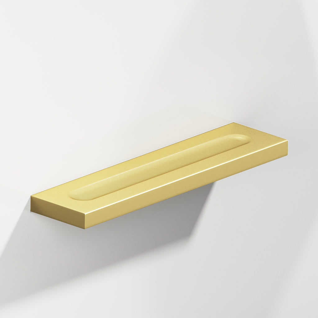 Colonial Bronze Series 717 7" Rectangular Flat Cabinet Pull With Finger Indents Matte Satin Brass / 7"
