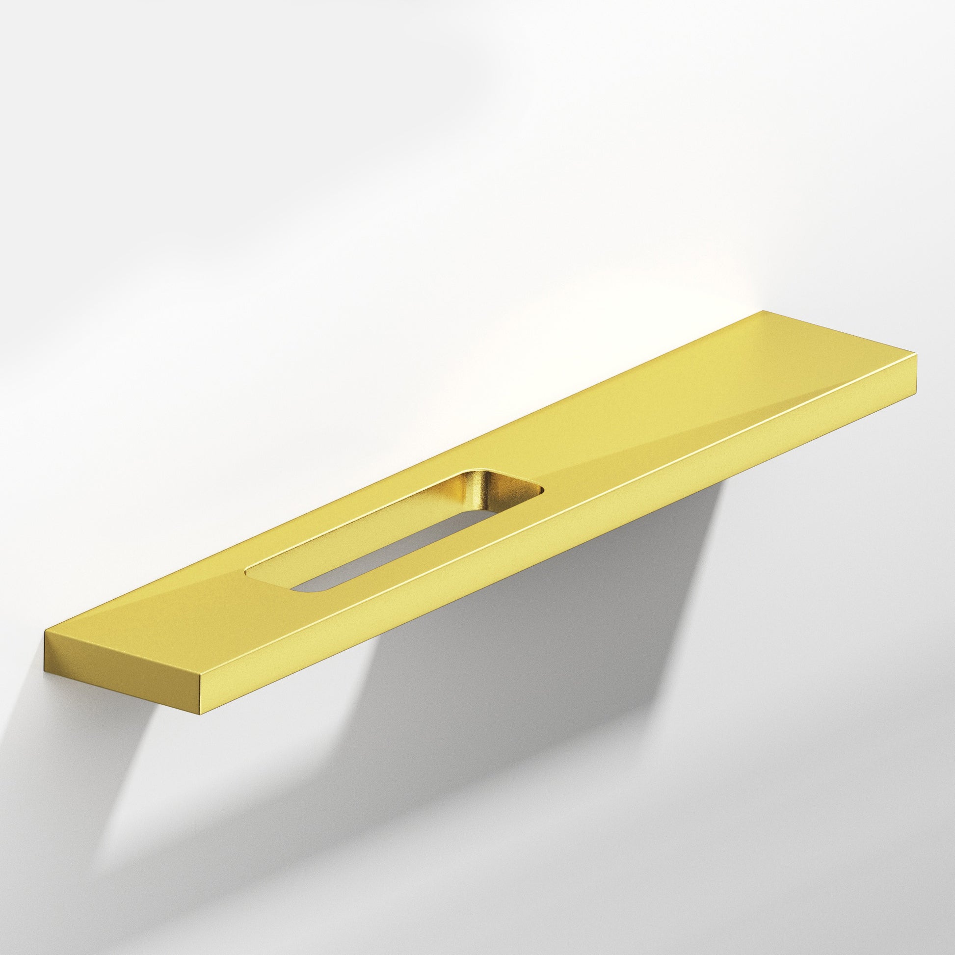 Colonial Bronze Series 719 4" Rectangular Cabinet Pull With Offset Cutout French Gold / 4"