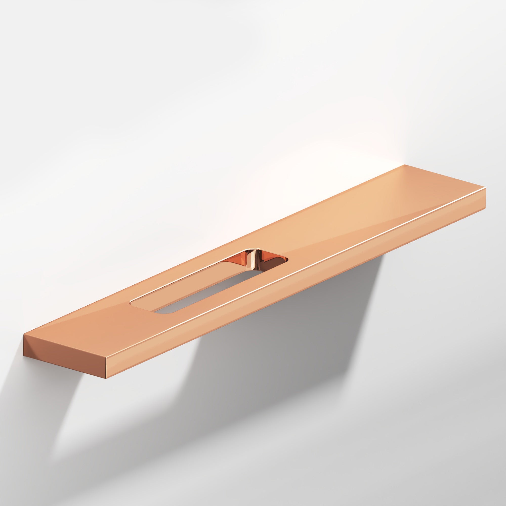 Colonial Bronze Series 719 4" Rectangular Cabinet Pull With Offset Cutout Polished Copper / 4"