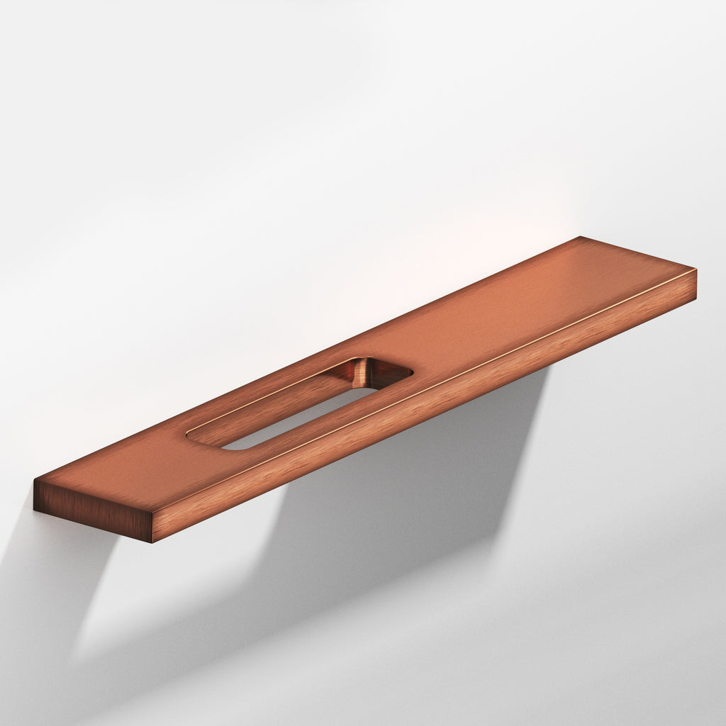 Colonial Bronze Series 719 4" Rectangular Cabinet Pull With Offset Cutout Antique Copper / 4"