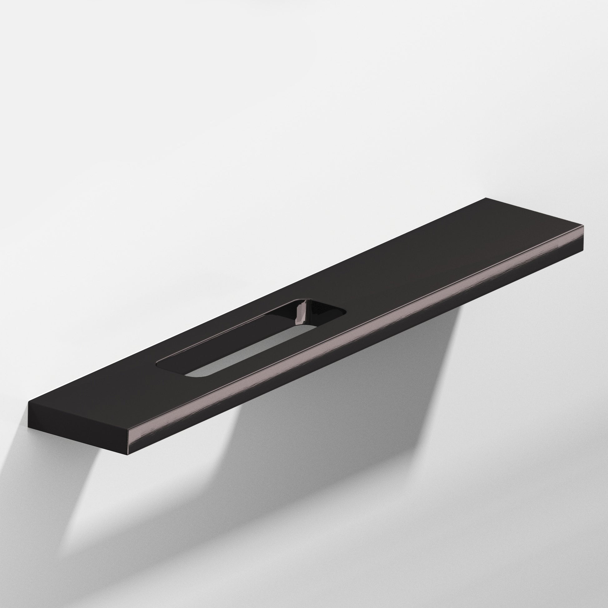 Colonial Bronze Series 719 3" Rectangular Cabinet Pull With Offset Cutout Satin Black / 3"
