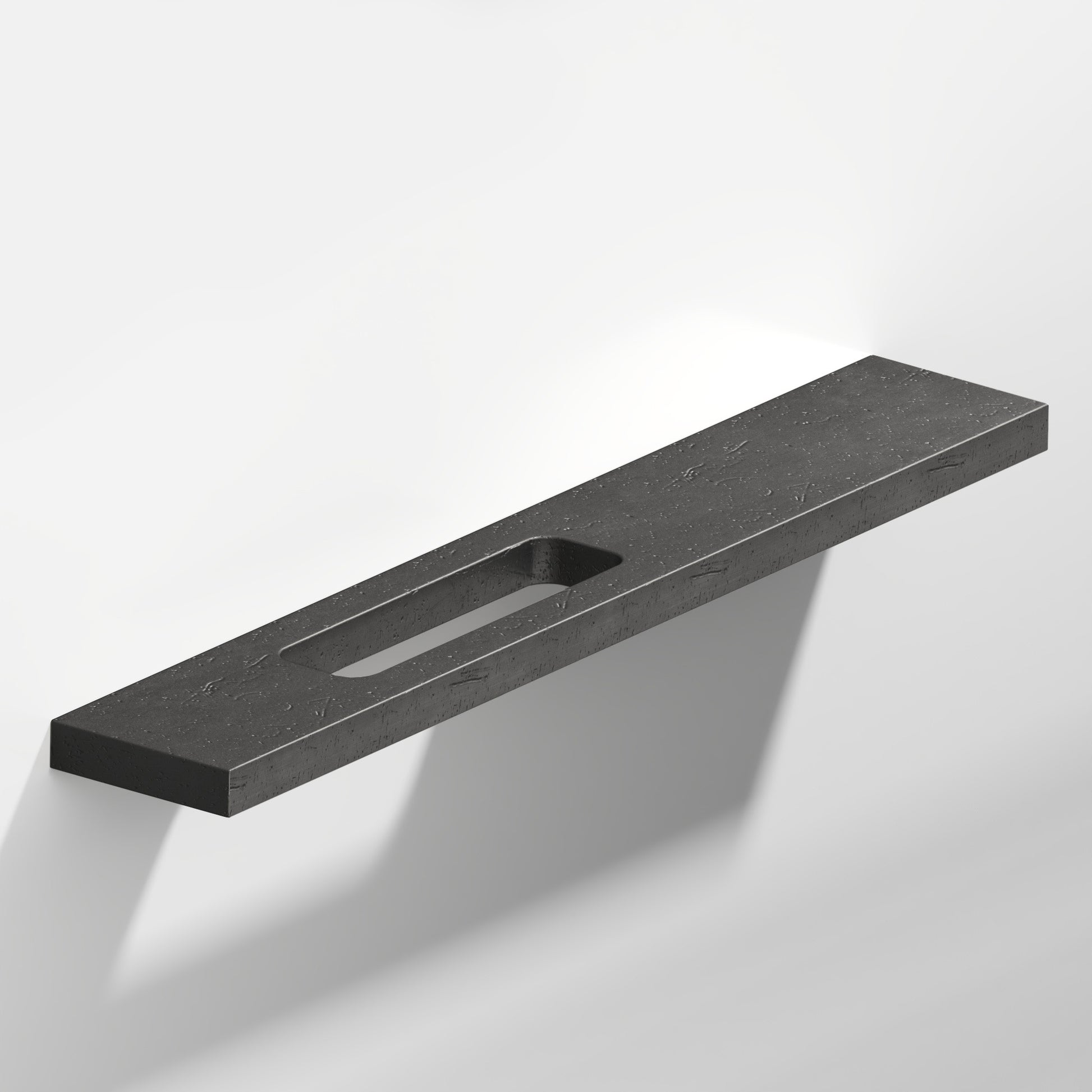 Colonial Bronze Series 719 8" Rectangular Cabinet Pull With Offset Cutout Distressed Satin Black / 8"