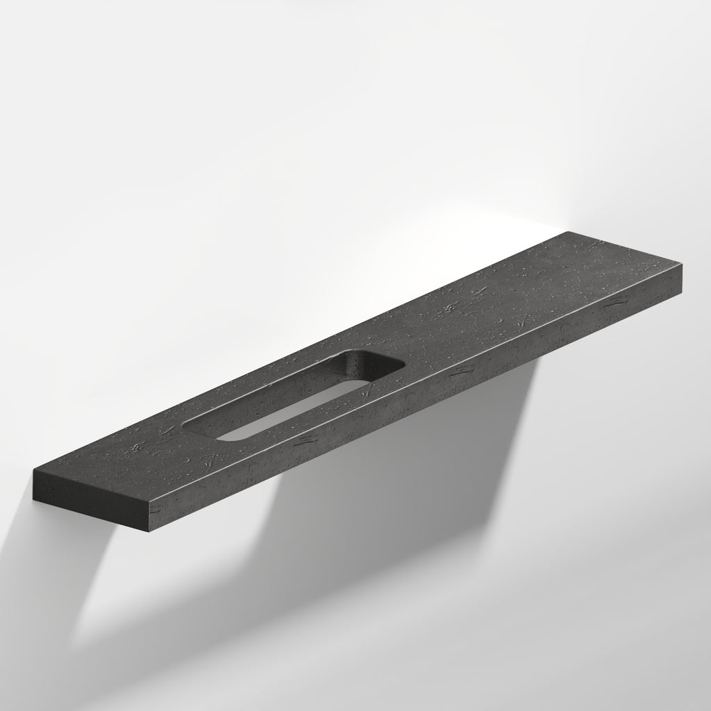Colonial Bronze Series 719 6" Rectangular Cabinet Pull With Offset Cutout Distressed Satin Black / 6"