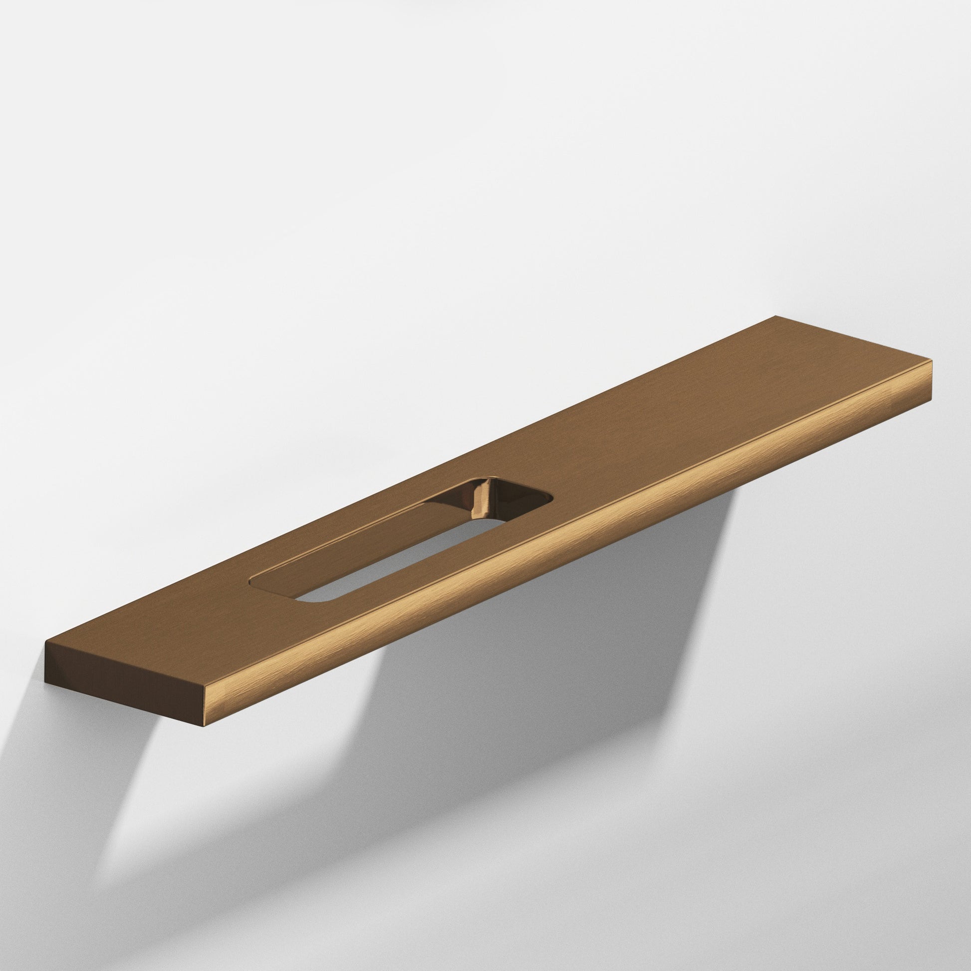 Colonial Bronze Series 719 6" Rectangular Cabinet Pull With Offset Cutout Light Statuary Bronze / 6"
