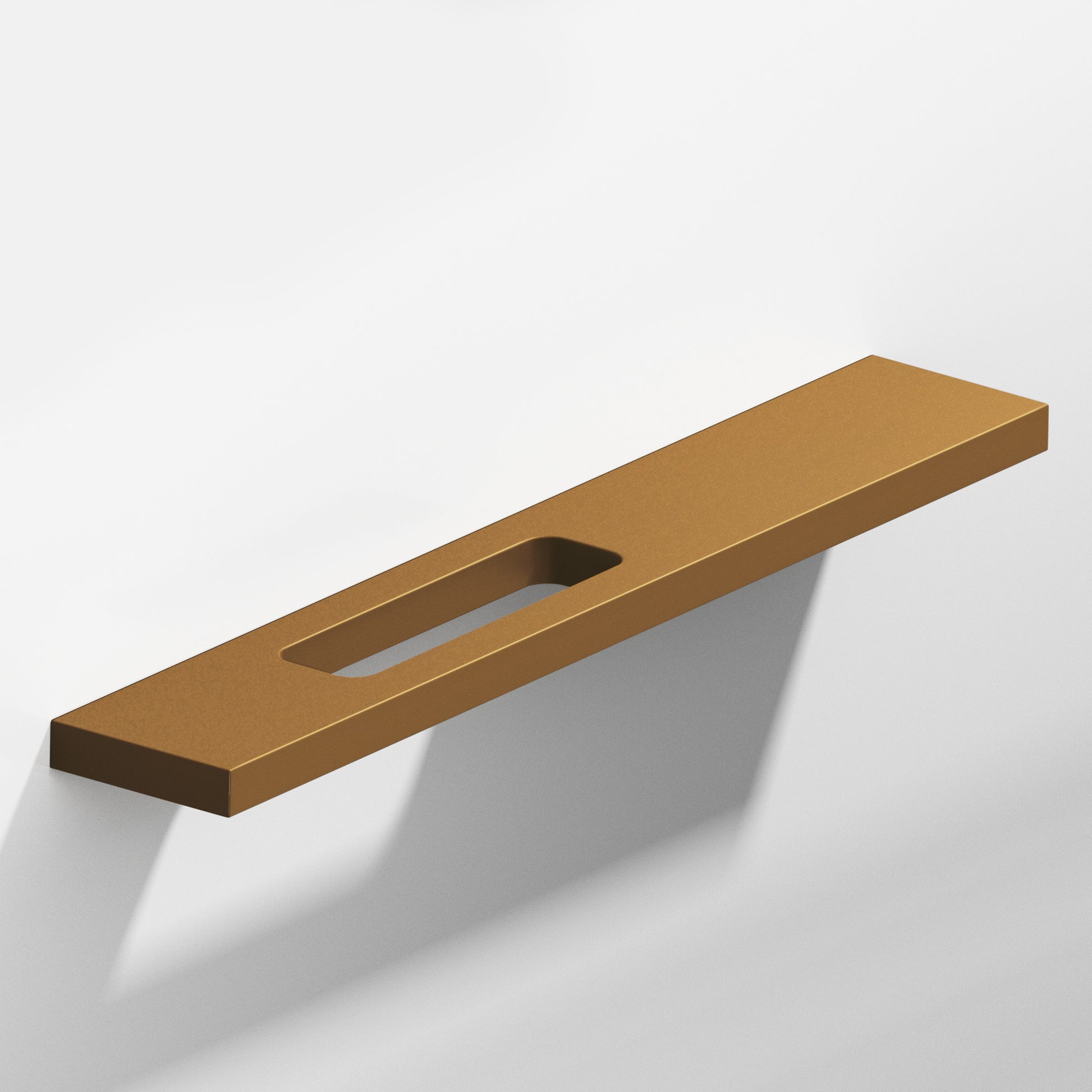 Colonial Bronze Series 719 4" Rectangular Cabinet Pull With Offset Cutout Matte Light Statuary Bronze / 4"