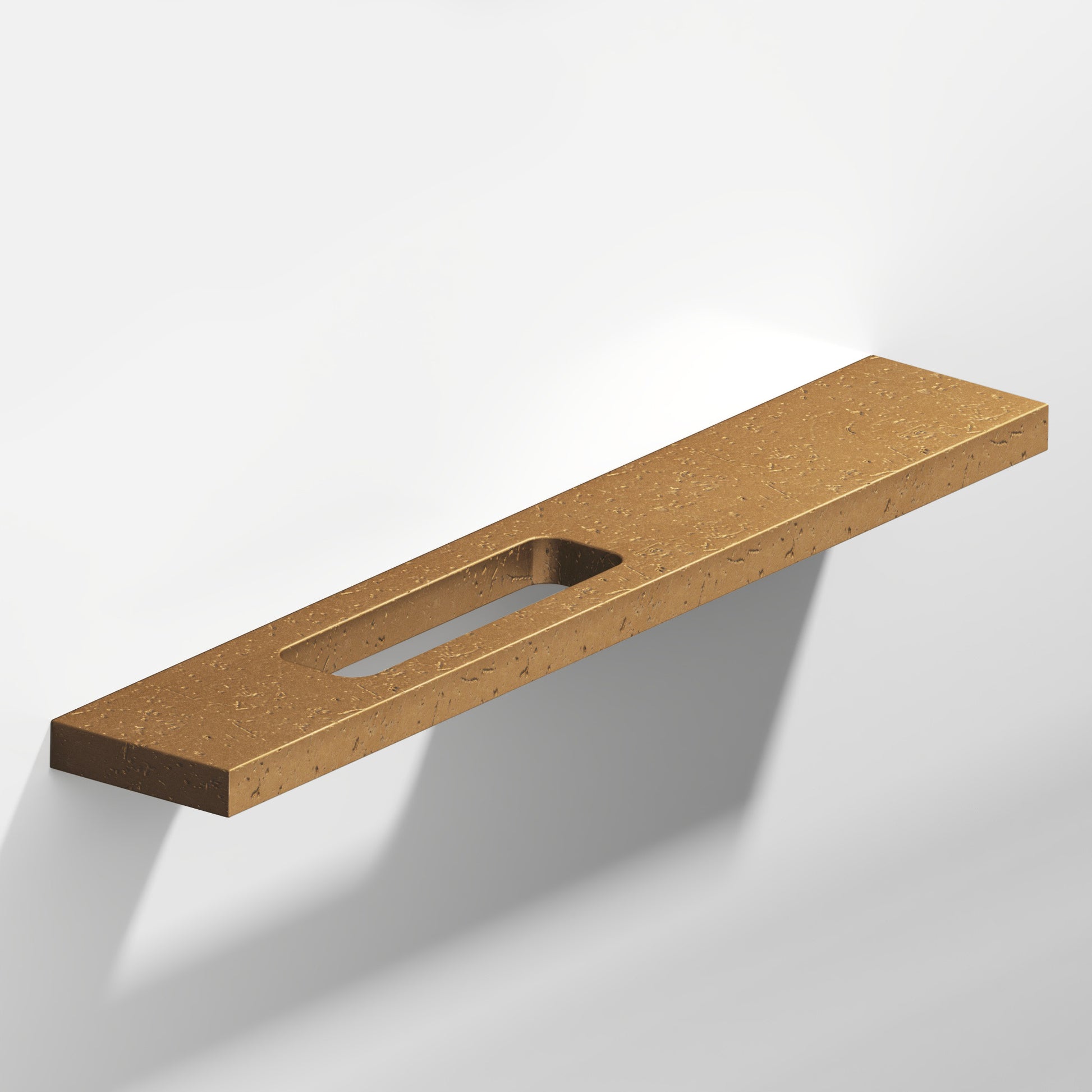 Colonial Bronze Series 719 4" Rectangular Cabinet Pull With Offset Cutout Distressed Light Statuary Bronze / 4"