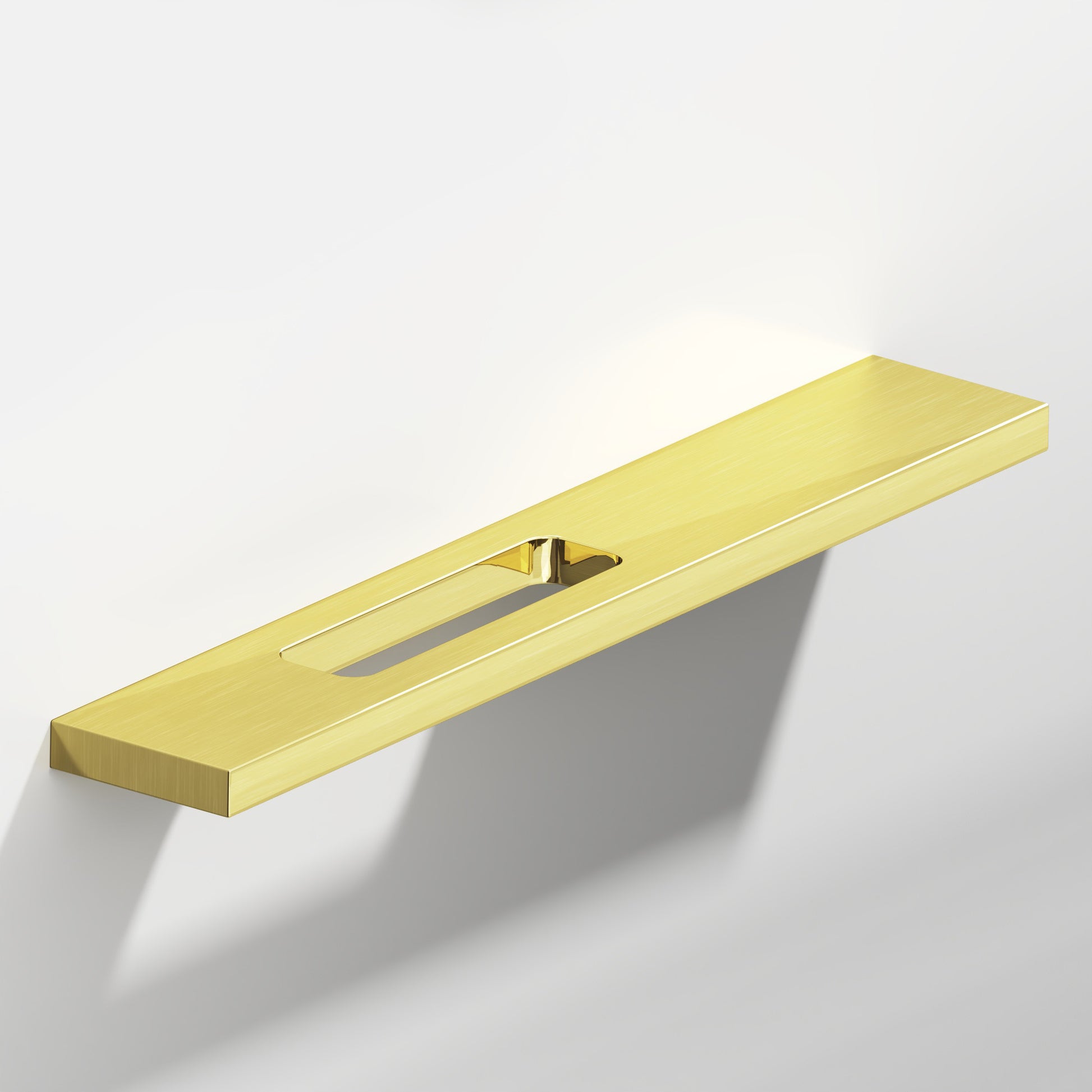Colonial Bronze Series 719 3" Rectangular Cabinet Pull With Offset Cutout Unlacquered Polished Brass / 3"