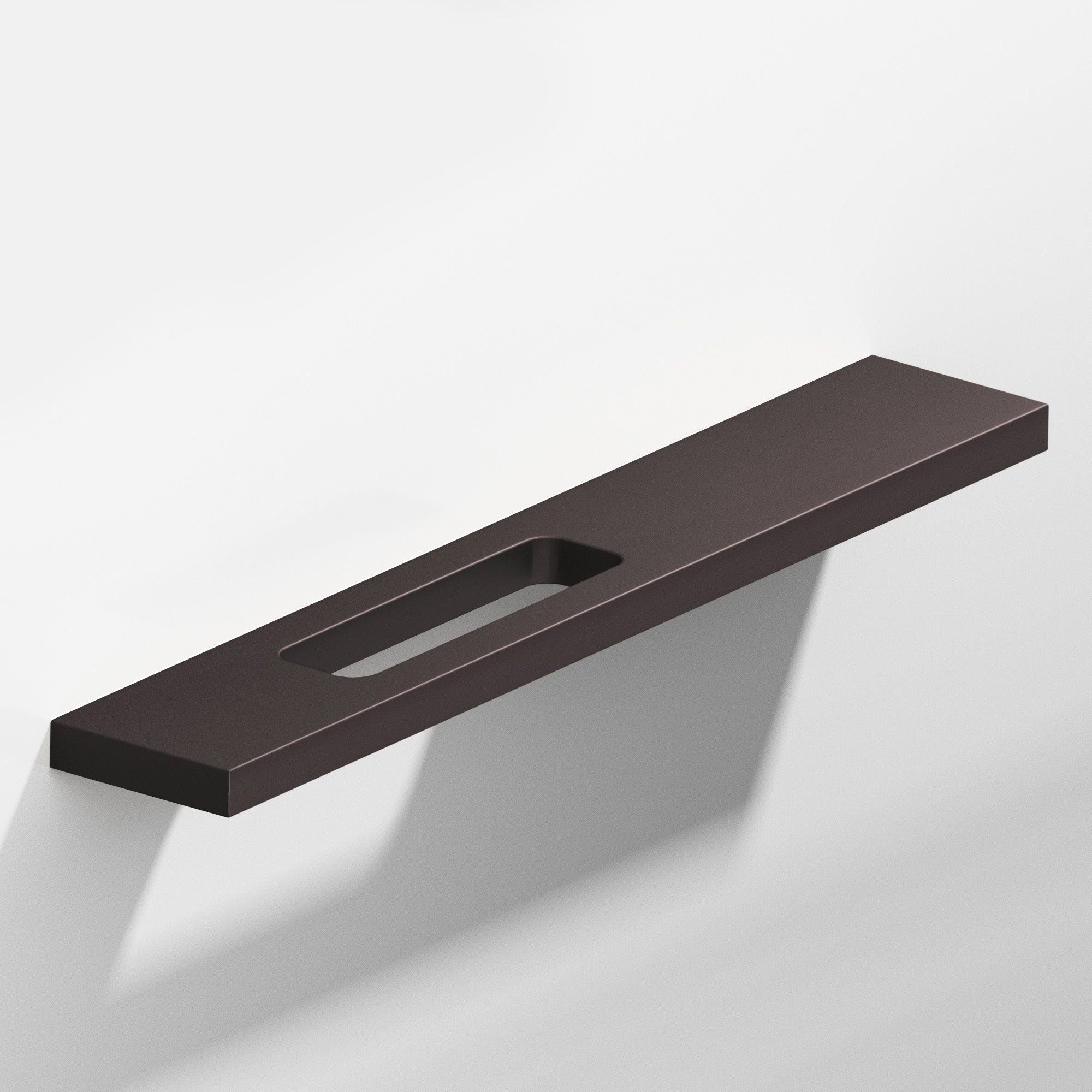 Colonial Bronze Series 719 8" Rectangular Cabinet Pull With Offset Cutout Matte Dark Statuary Bronze / 8"