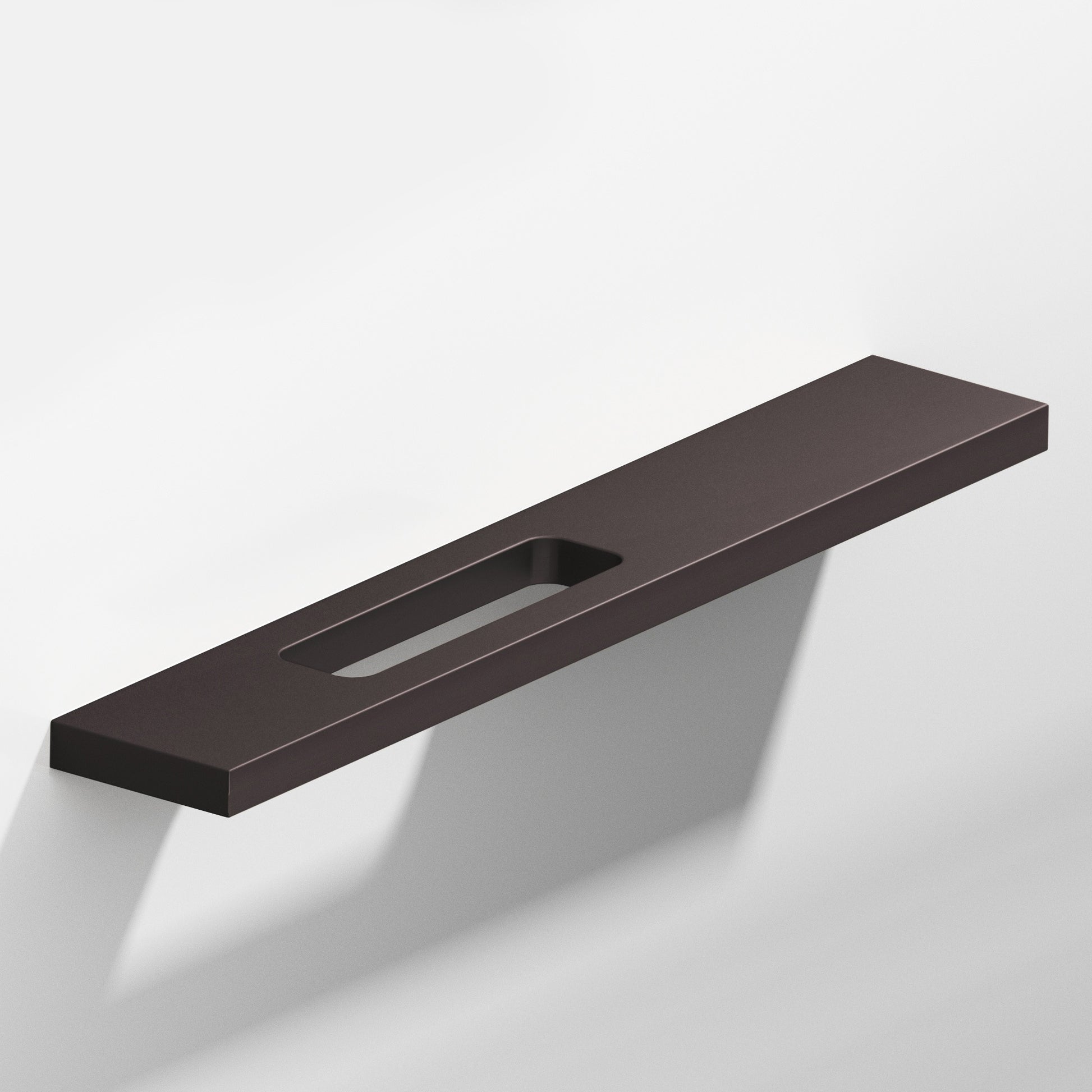 Colonial Bronze Series 719 6" Rectangular Cabinet Pull With Offset Cutout Matte Dark Statuary Bronze / 6"