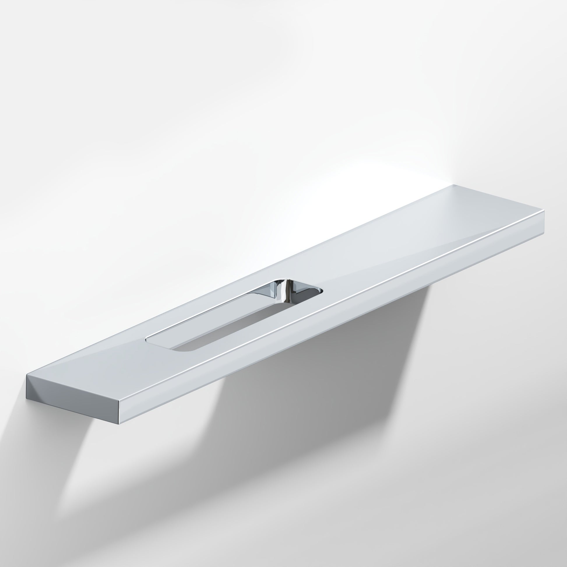 Colonial Bronze Series 719 4" Rectangular Cabinet Pull With Offset Cutout Polished Chrome / 4"