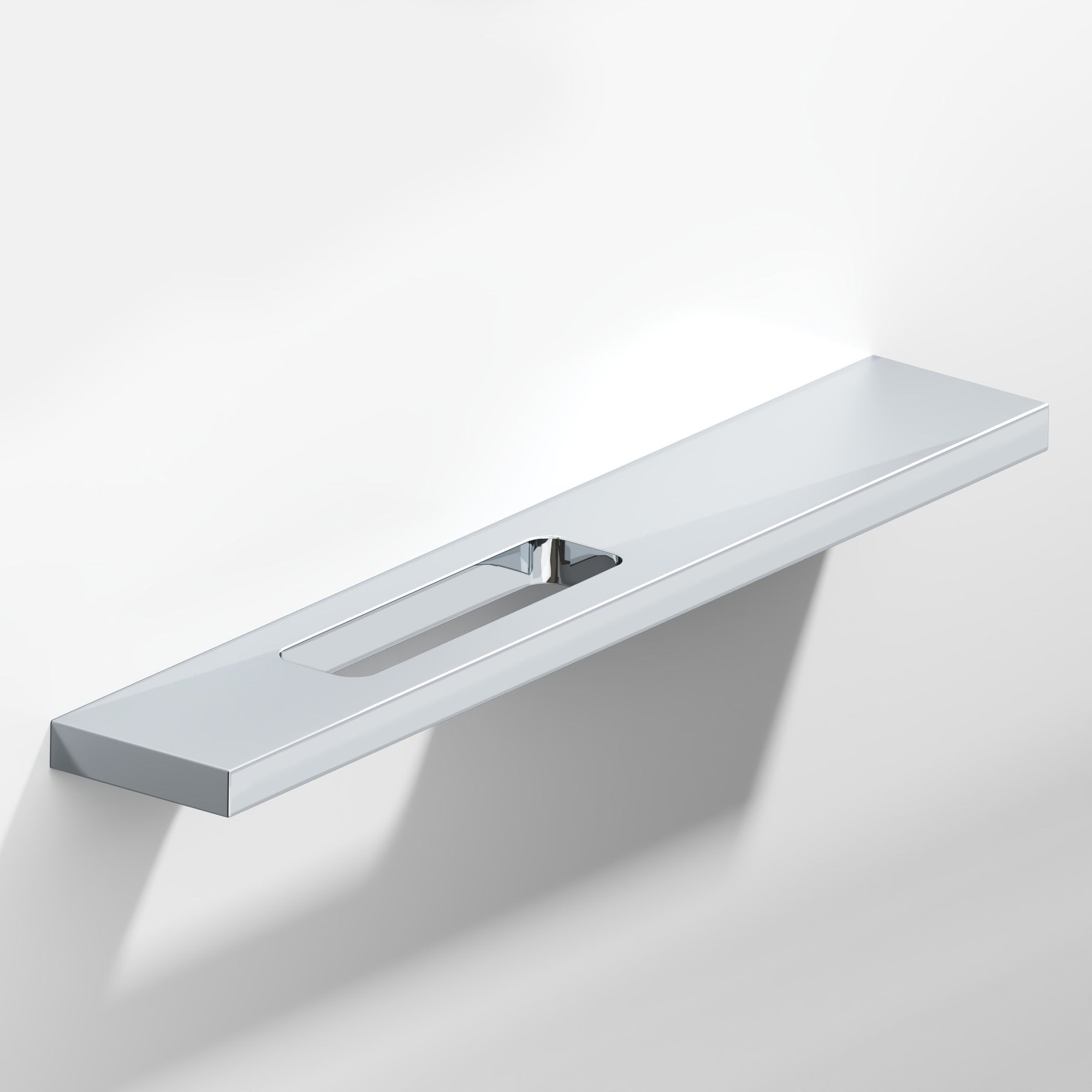 Colonial Bronze Series 719 4" Rectangular Cabinet Pull With Offset Cutout Polished Chrome / 4"