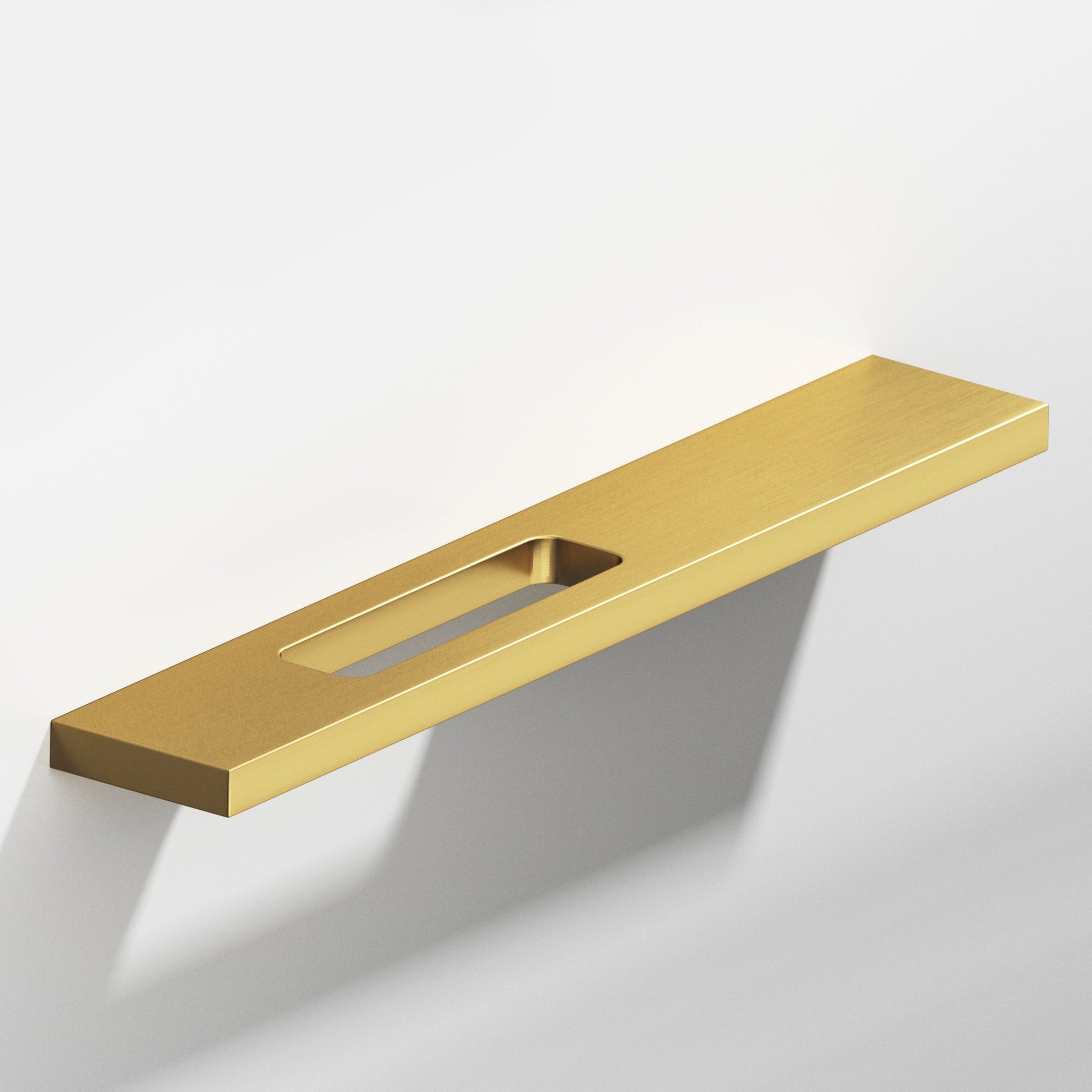 Colonial Bronze Series 719 6" Rectangular Cabinet Pull With Offset Cutout Satin Brass / 6"