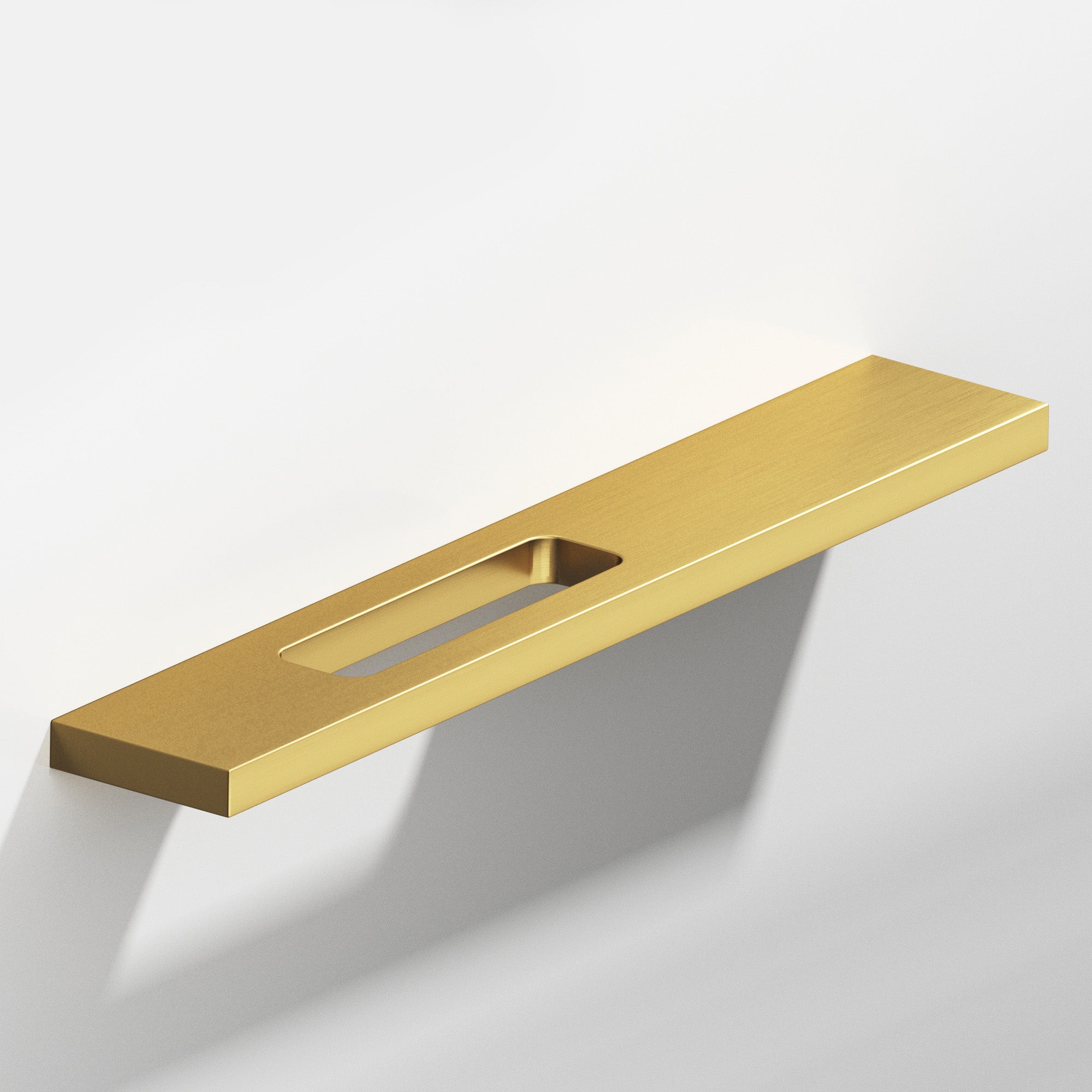 Colonial Bronze Series 719 6" Rectangular Cabinet Pull With Offset Cutout Satin Brass / 6"