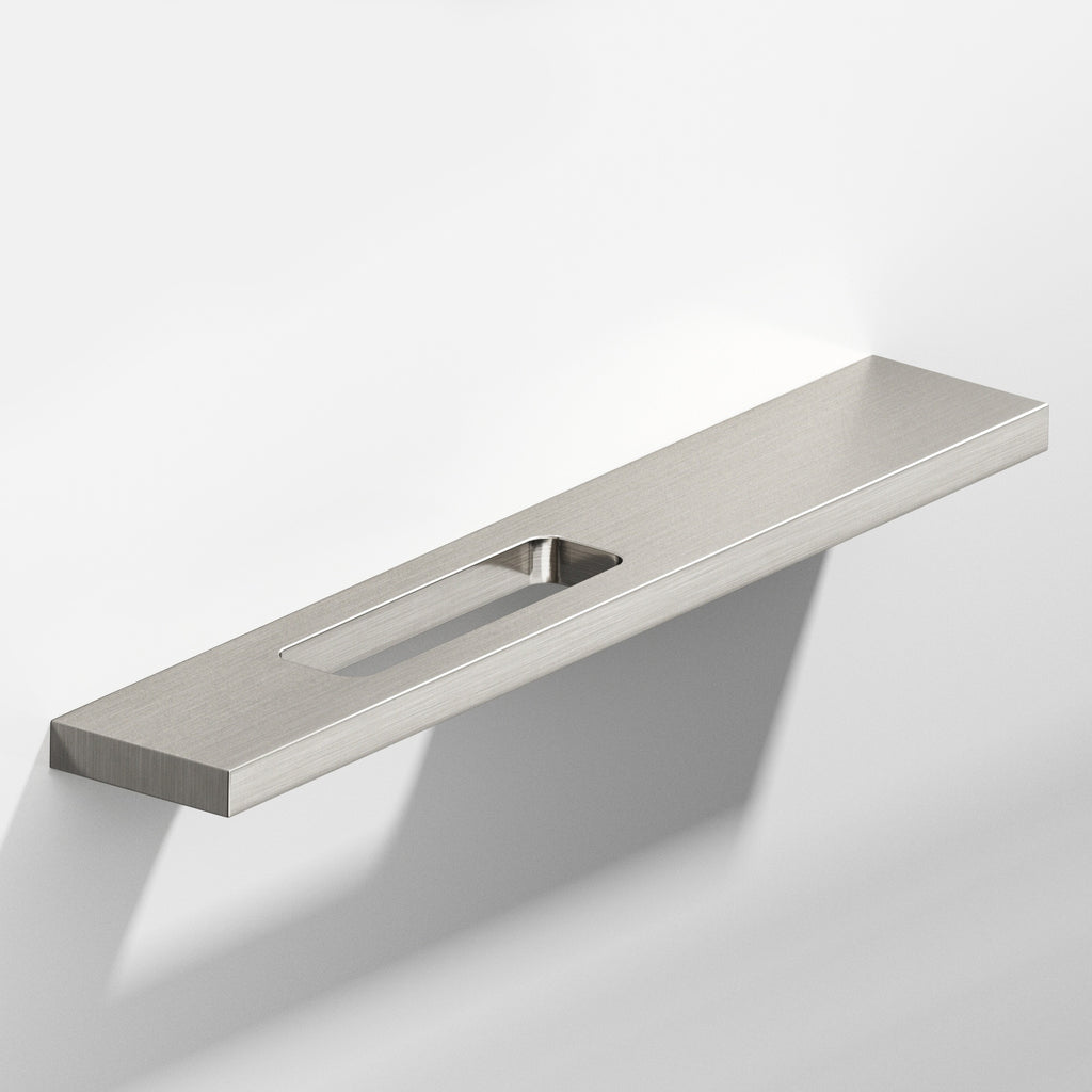 Colonial Bronze Series 719 6" Rectangular Cabinet Pull With Offset Cutout Satin Nickel / 6"