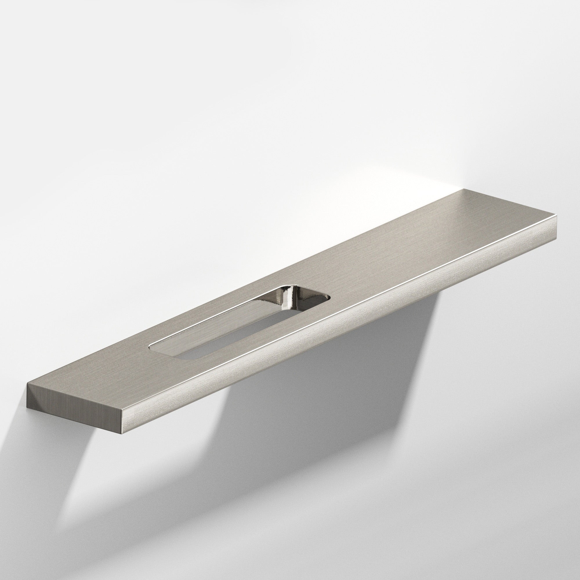 Colonial Bronze Series 719 6" Rectangular Cabinet Pull With Offset Cutout Nickel Stainless / 6"