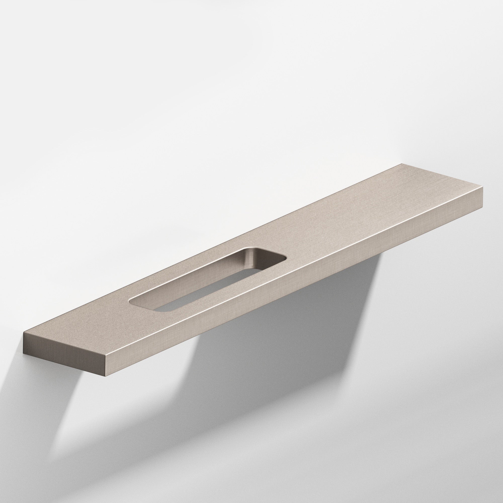Colonial Bronze Series 719 6" Rectangular Cabinet Pull With Offset Cutout Matte Satin Nickel / 6"