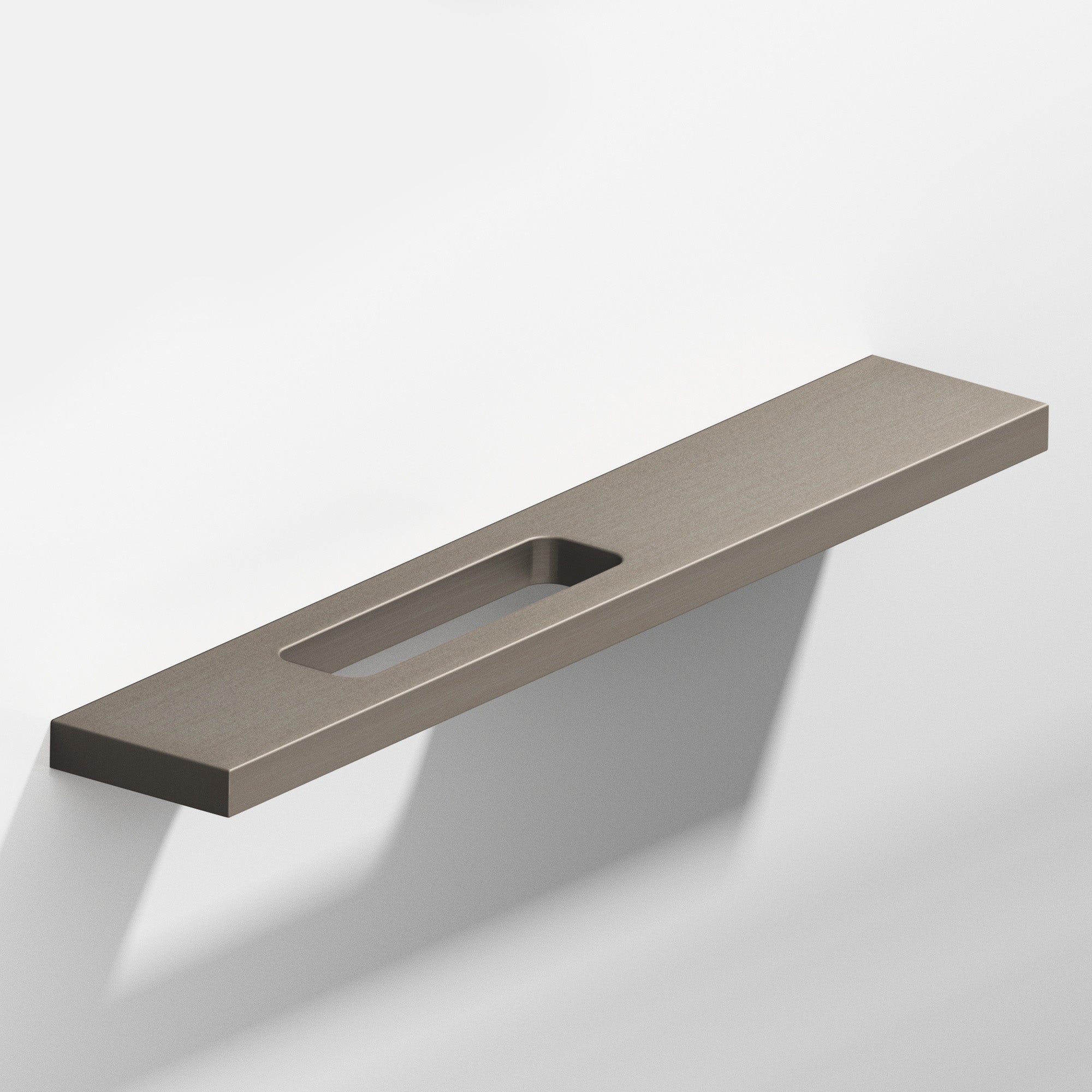 Colonial Bronze Series 719 6" Rectangular Cabinet Pull With Offset Cutout Matte Pewter / 6"