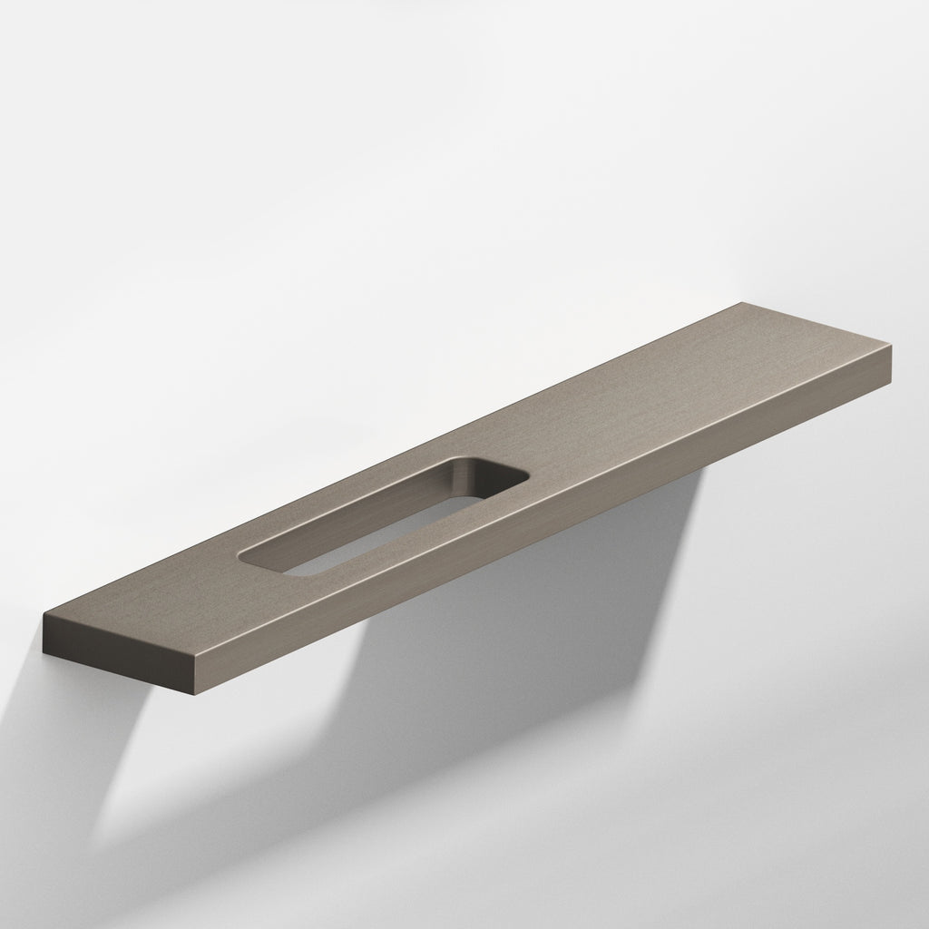 Colonial Bronze Series 719 4" Rectangular Cabinet Pull With Offset Cutout Matte Pewter / 4"