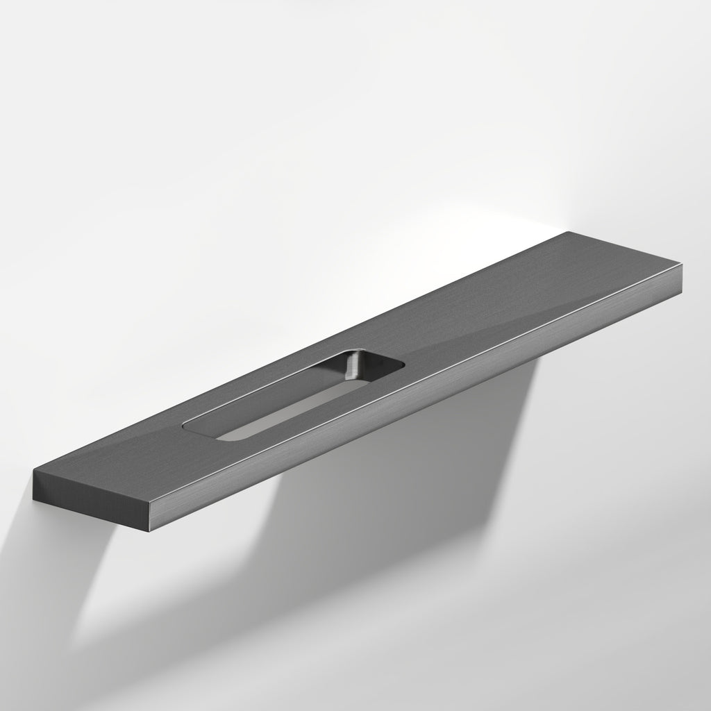 Colonial Bronze Series 719 3" Rectangular Cabinet Pull With Offset Cutout Graphite / 3"
