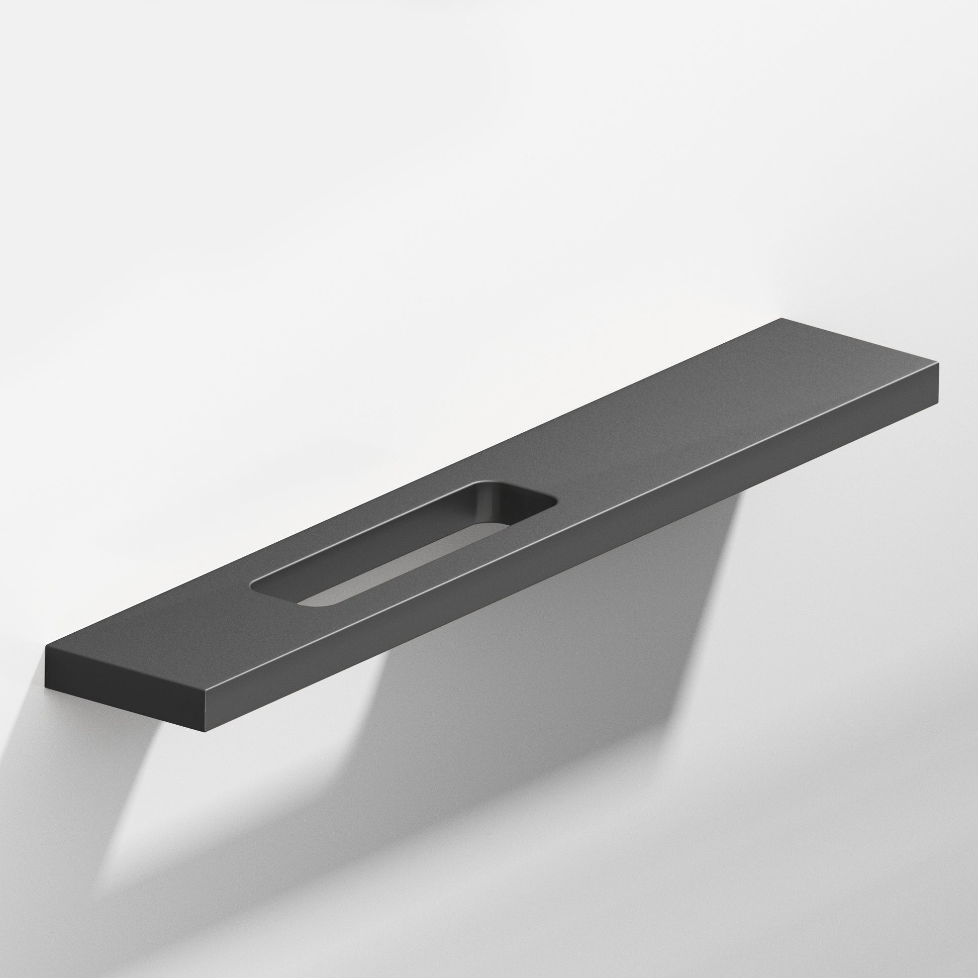 Colonial Bronze Series 719 6" Rectangular Cabinet Pull With Offset Cutout Matte Graphite / 6"