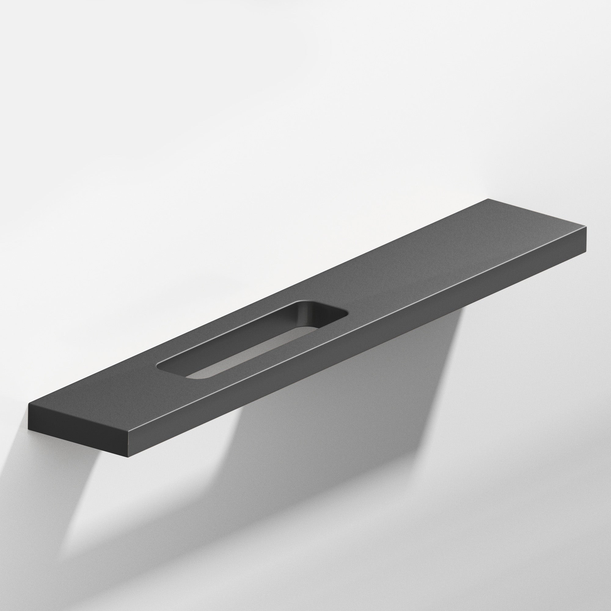 Colonial Bronze Series 719 6" Rectangular Cabinet Pull With Offset Cutout Matte Graphite / 6"