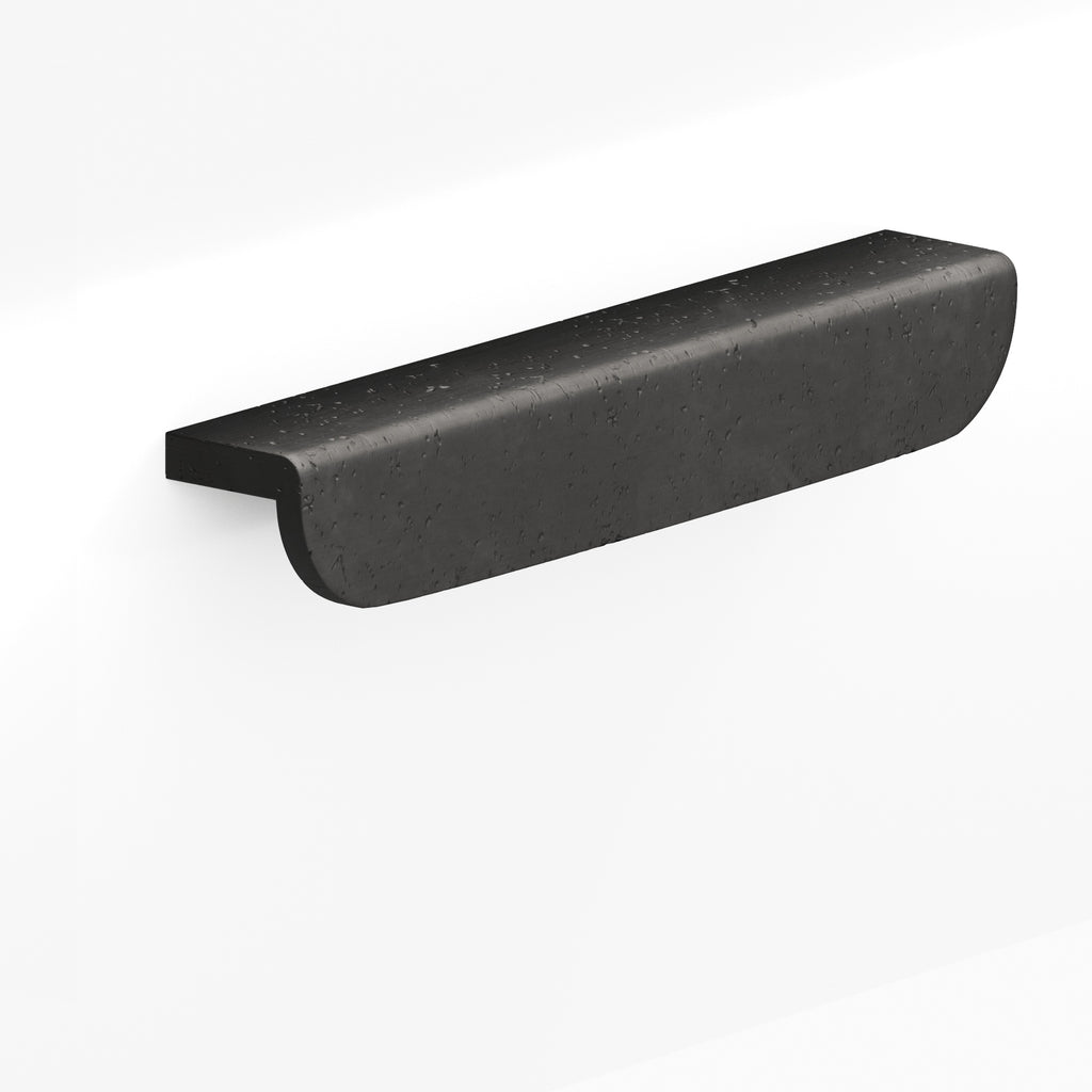 Colonial Bronze Series 720 8" L-Shaped Cabinet Edge Pull With Rounded Ends Distressed Satin Black / 8"