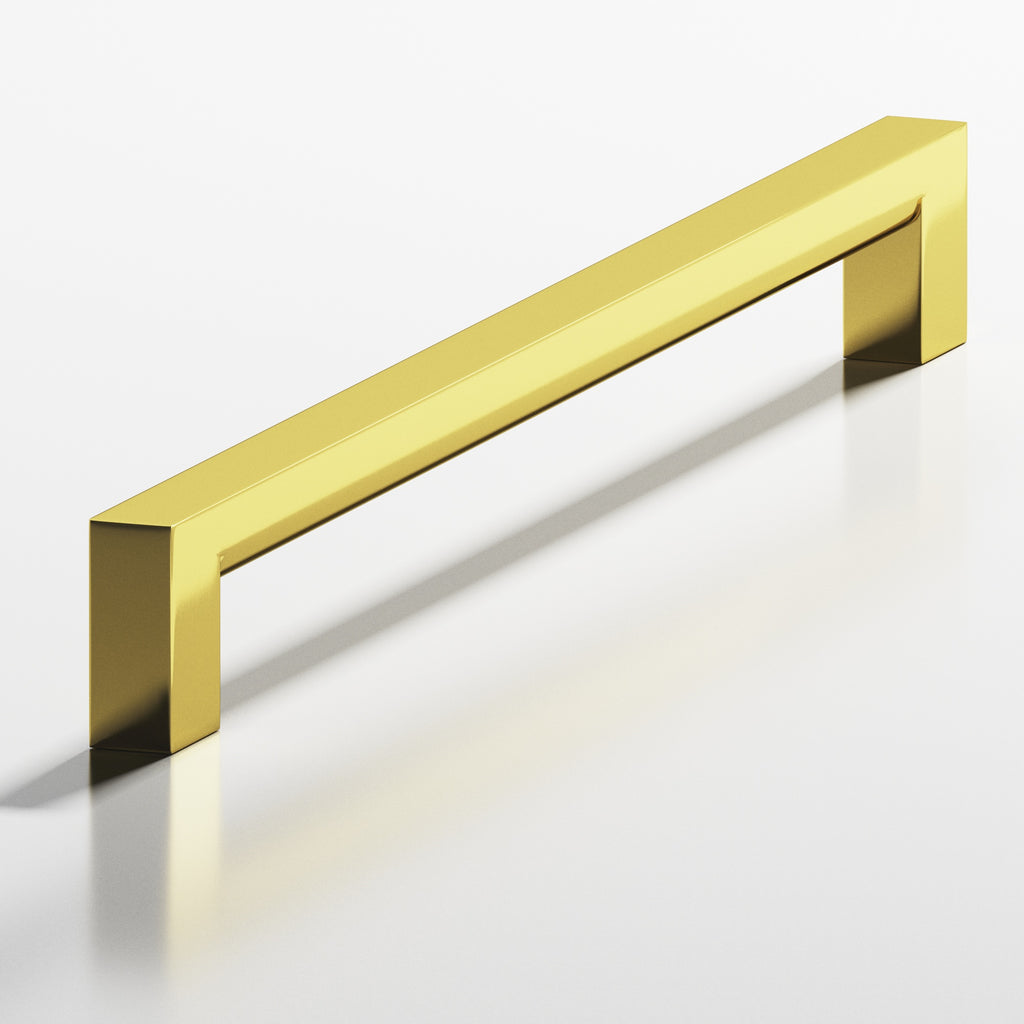 Colonial Bronze Series 745 8" Square Cabinet Pull With Rounded Back French Gold / 8"