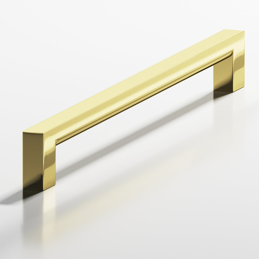 Colonial Bronze Series 745 4" Square Cabinet Pull With Rounded Back Polished Brass / 4"