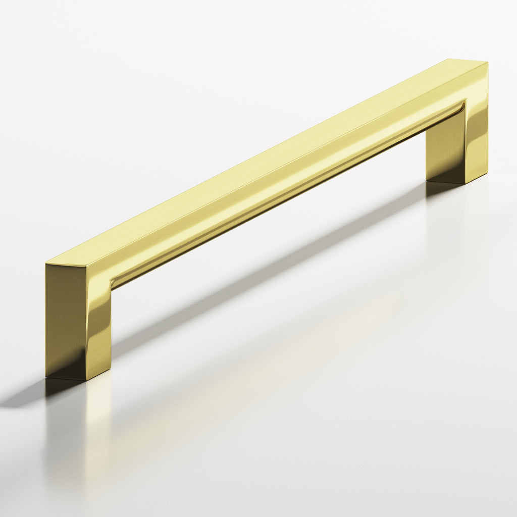 Colonial Bronze Series 745 4" Square Cabinet Pull With Rounded Back Unlacquered Polished Brass / 4"