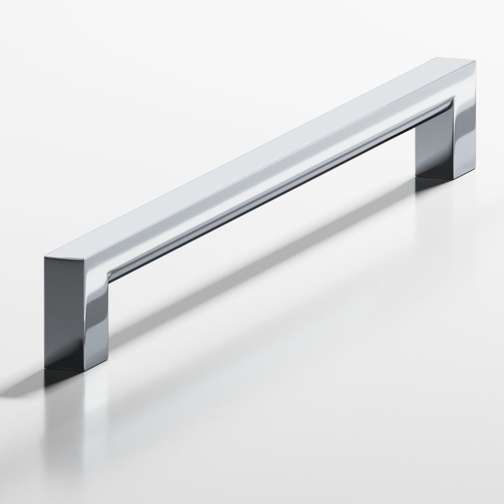 Colonial Bronze Series 748 6" Square Cabinet Pull With Rounded Back Polished Chrome / 6"
