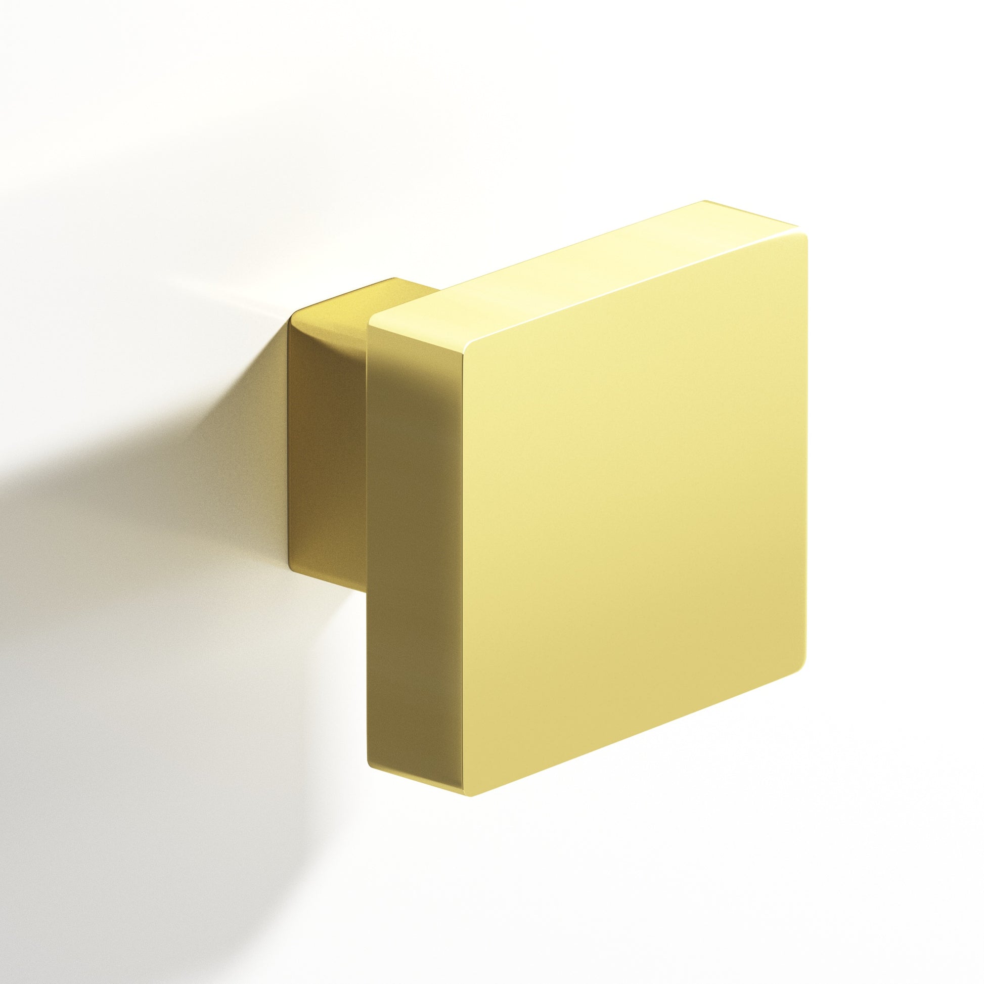 Colonial Bronze Series 749 1.5" Square Cabinet Knob With Rectangular Post Unlacquered Polished Brass / 1.5"