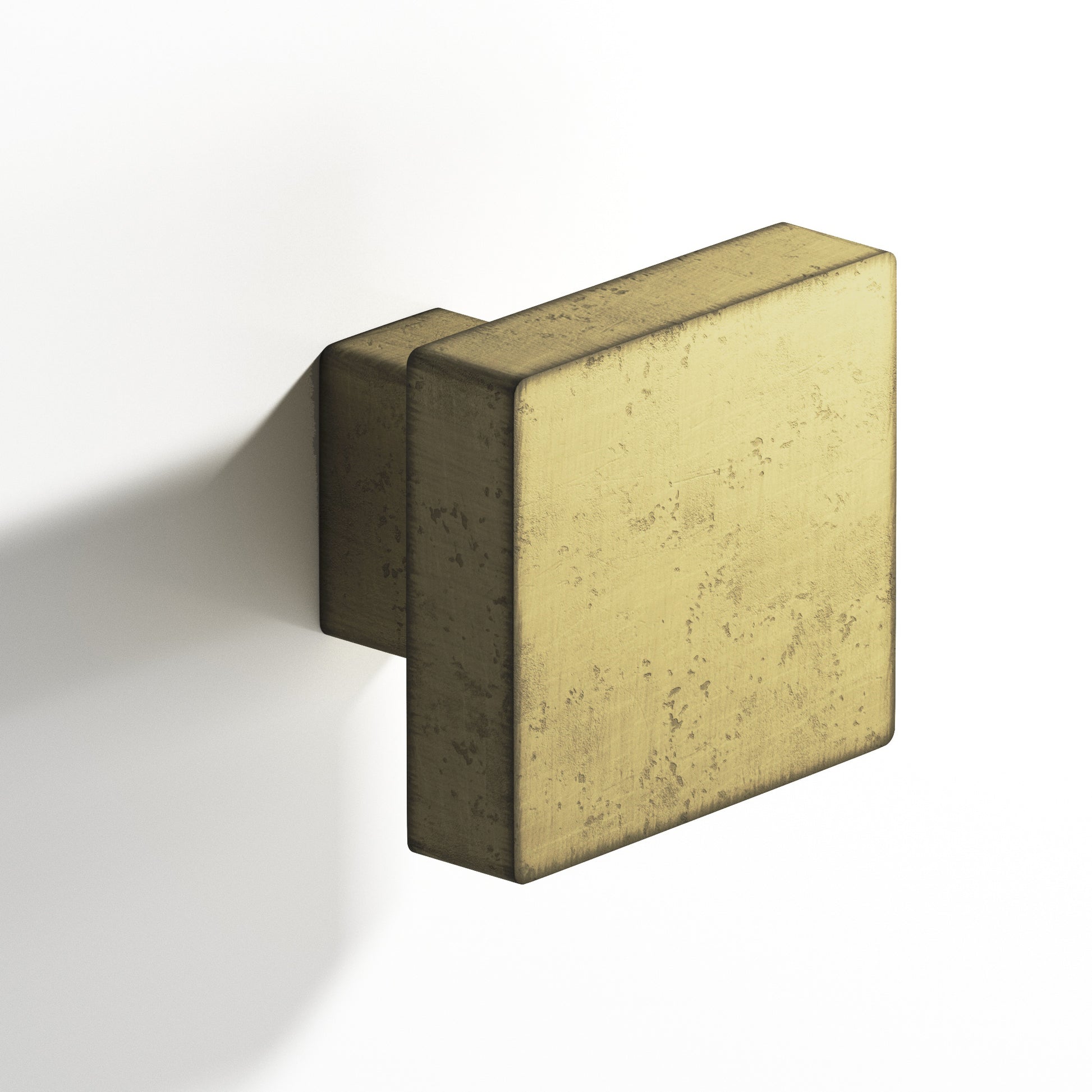 Colonial Bronze Series 749 1.5" Square Cabinet Knob With Rectangular Post Distressed Antique Brass / 1.5"