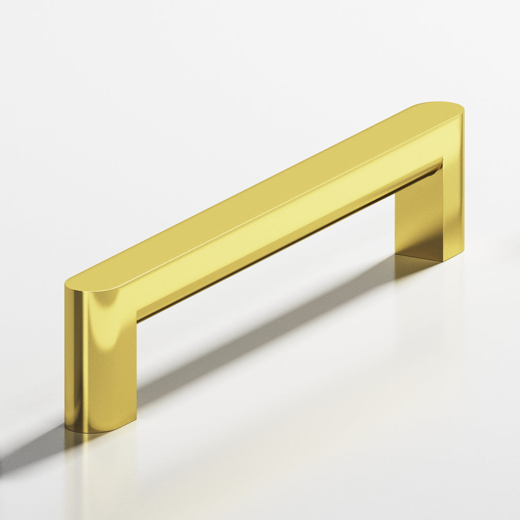 Colonial Bronze Series 762 8" Square Cabinet Pull With Rounded Back And Ends French Gold / 8"