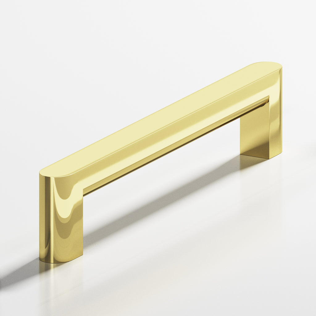Colonial Bronze Series 760 5" Square Cabinet Pull With Rounded Back And Ends Polished Brass / 5"