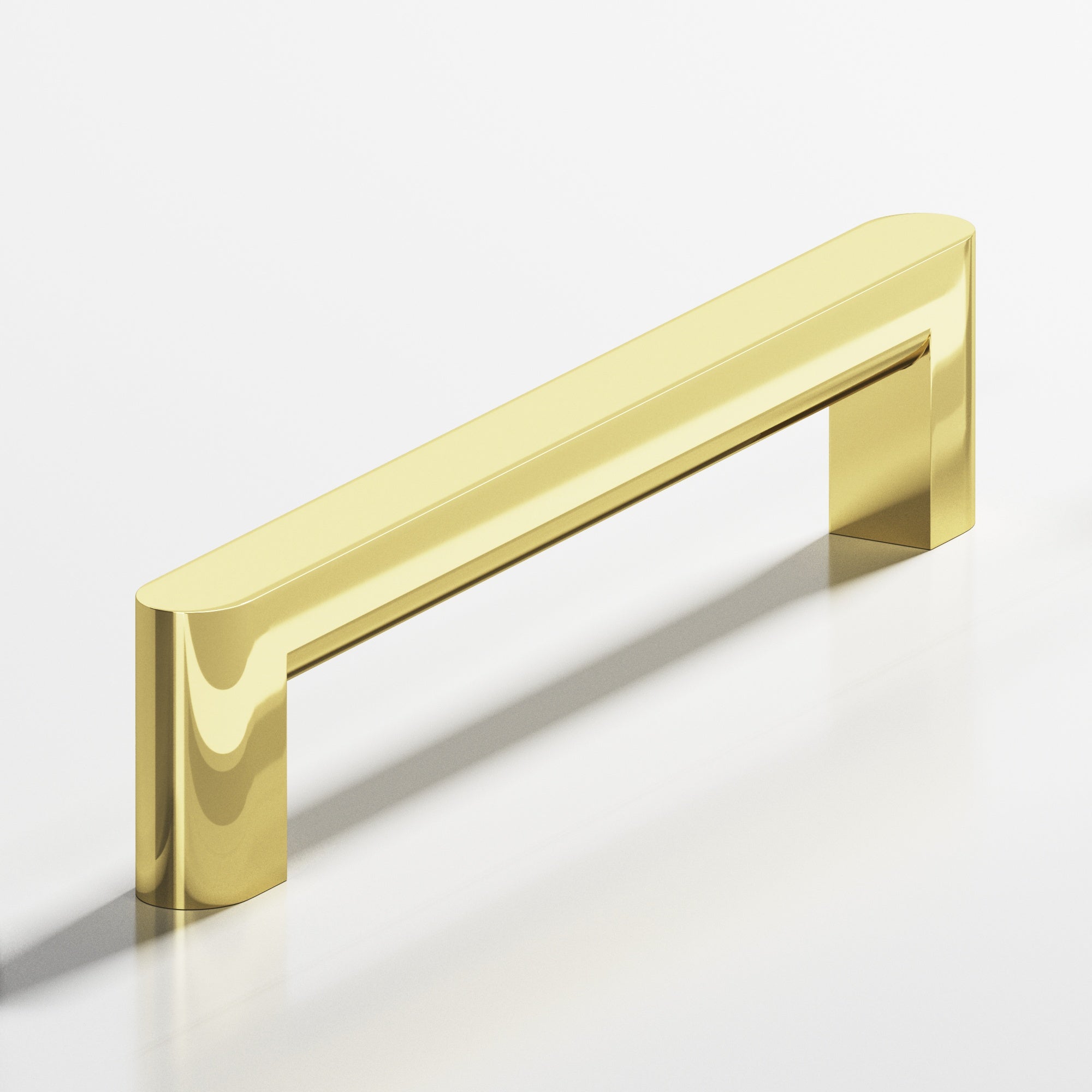 Colonial Bronze Series 760 6" Square Cabinet Pull With Rounded Back And Ends Polished Brass / 6"