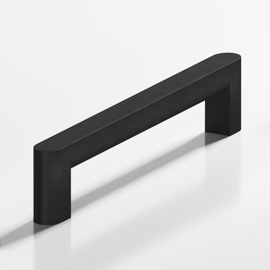 Colonial Bronze Series 762 8" Square Cabinet Pull With Rounded Back And Ends Matte Satin Black / 8"