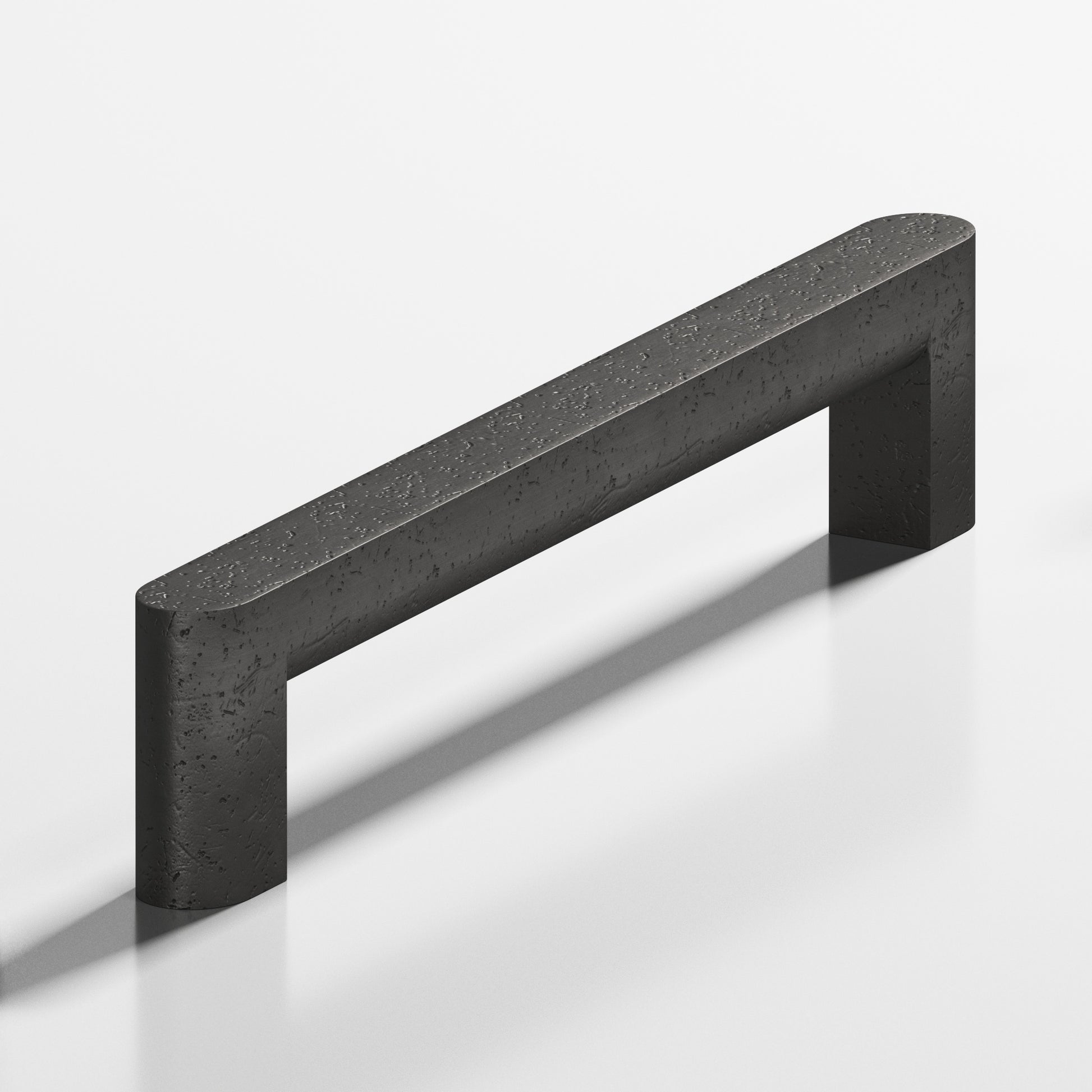 Colonial Bronze Series 760 8" Square Cabinet Pull With Rounded Back And Ends Distressed Satin Black / 8"