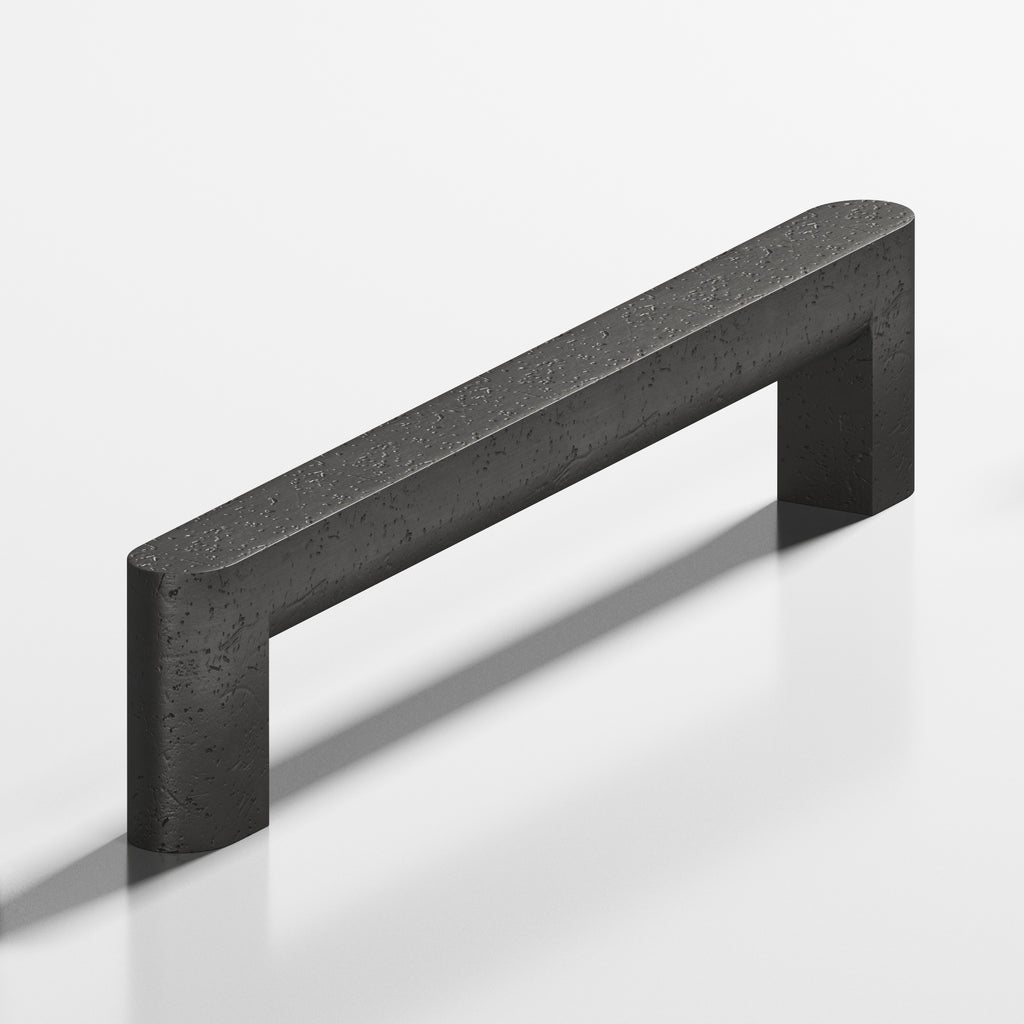 Colonial Bronze Series 762 6" Square Cabinet Pull With Rounded Back And Ends Distressed Satin Black / 6"