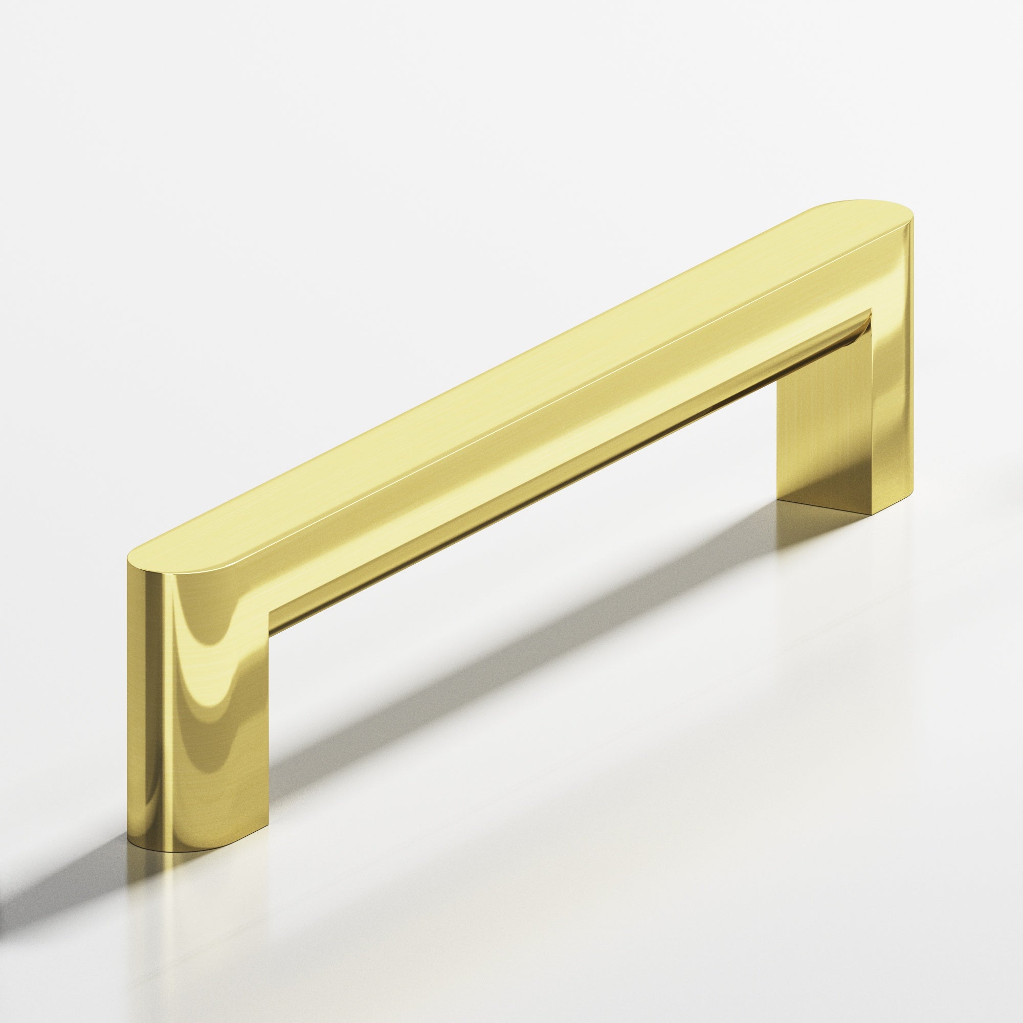 Colonial Bronze Series 762 8" Square Cabinet Pull With Rounded Back And Ends Unlacquered Polished Brass / 8"