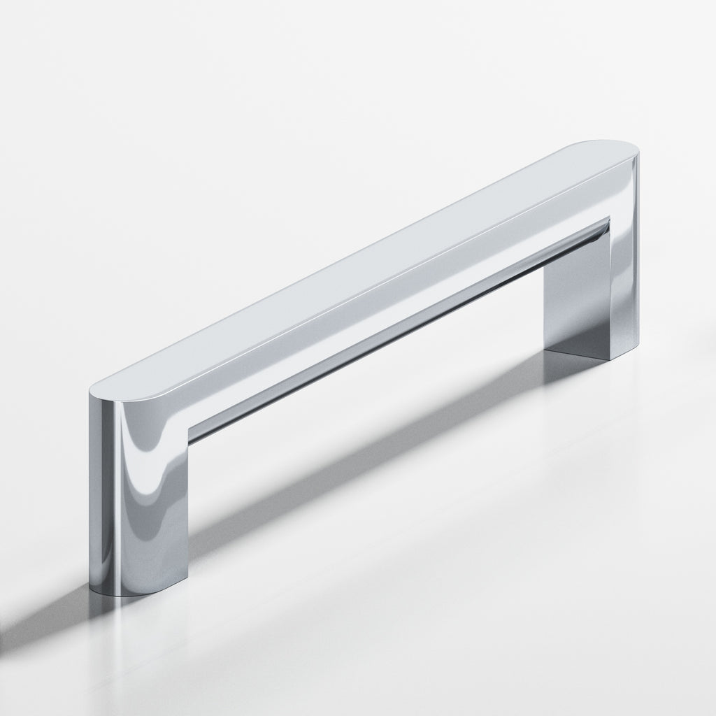 Colonial Bronze Series 762 12" Square Cabinet Pull With Rounded Back And Ends Polished Chrome / 12"