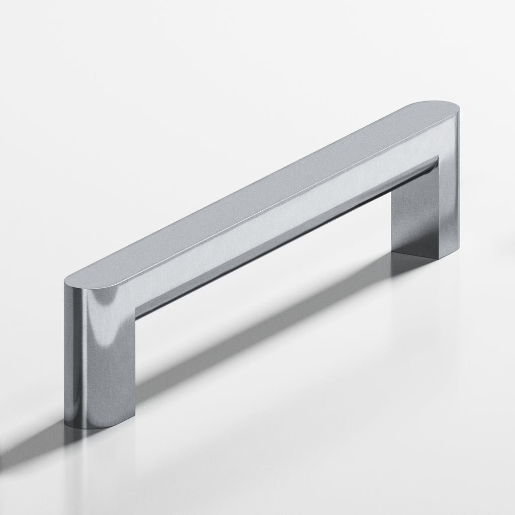Colonial Bronze Series 765 8" Square Cabinet Pull With Rounded Back And Ends Satin Chrome / 8"