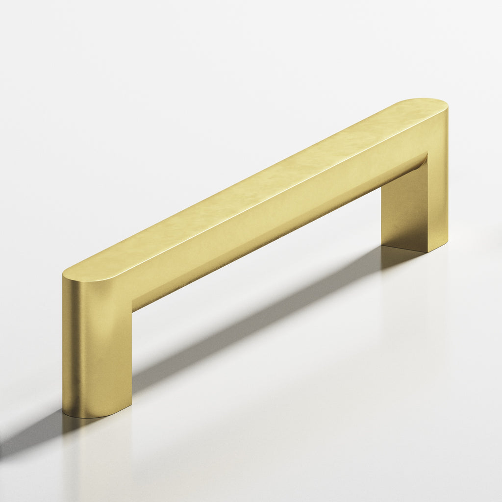 Colonial Bronze Series 765 8" Square Cabinet Pull With Rounded Back And Ends Matte Satin Brass / 8"