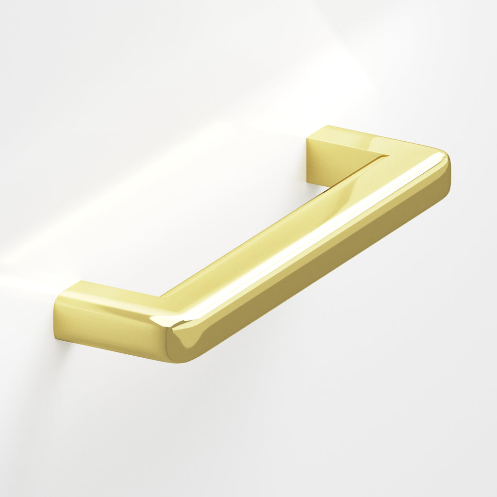 Colonial Bronze Series 780 4" Square Cabinet Pull With Rounded Back And Radiused Edges Unlacquered Polished Brass / 4"