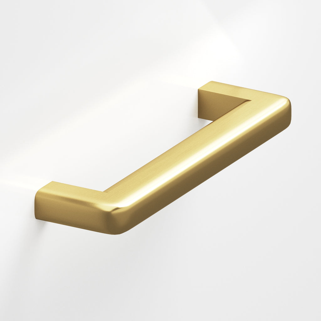 Colonial Bronze Series 780 5" Square Cabinet Pull With Rounded Back And Radiused Edges Unlacquered Satin Brass / 5"