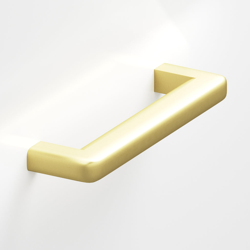 Colonial Bronze Series 780 4" Square Cabinet Pull With Rounded Back And Radiused Edges Matte Satin Brass / 4"