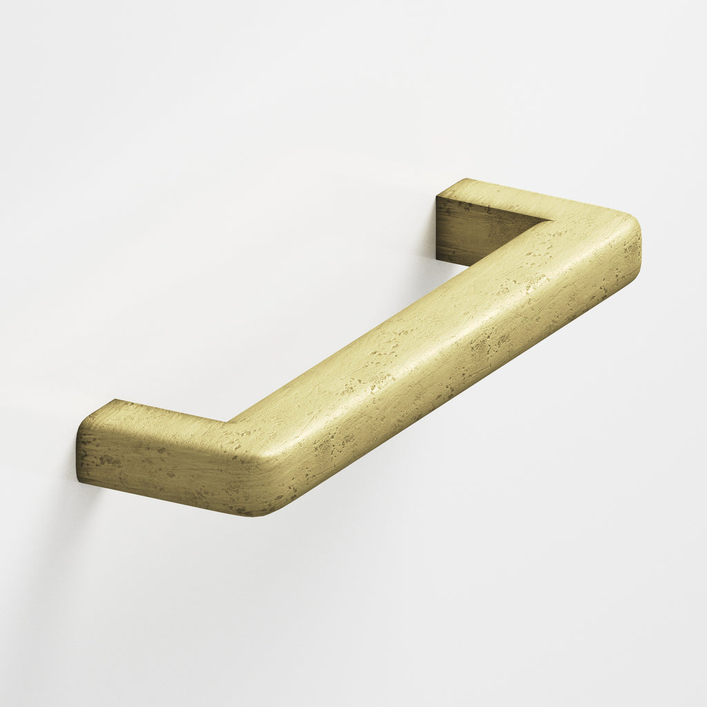 Colonial Bronze Series 785 8" Square Cabinet Pull With Rounded Back And Radiused Edges Distressed Antique Brass / 8"